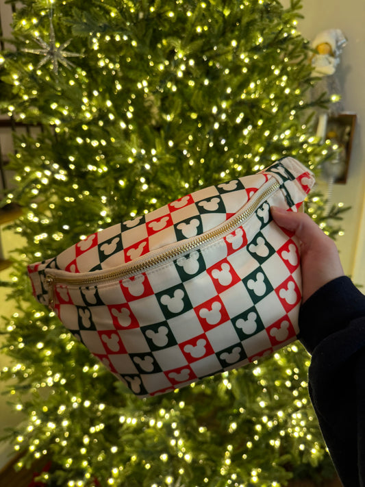 Red/Green Checkered Magical LARGE Fanny Pack
