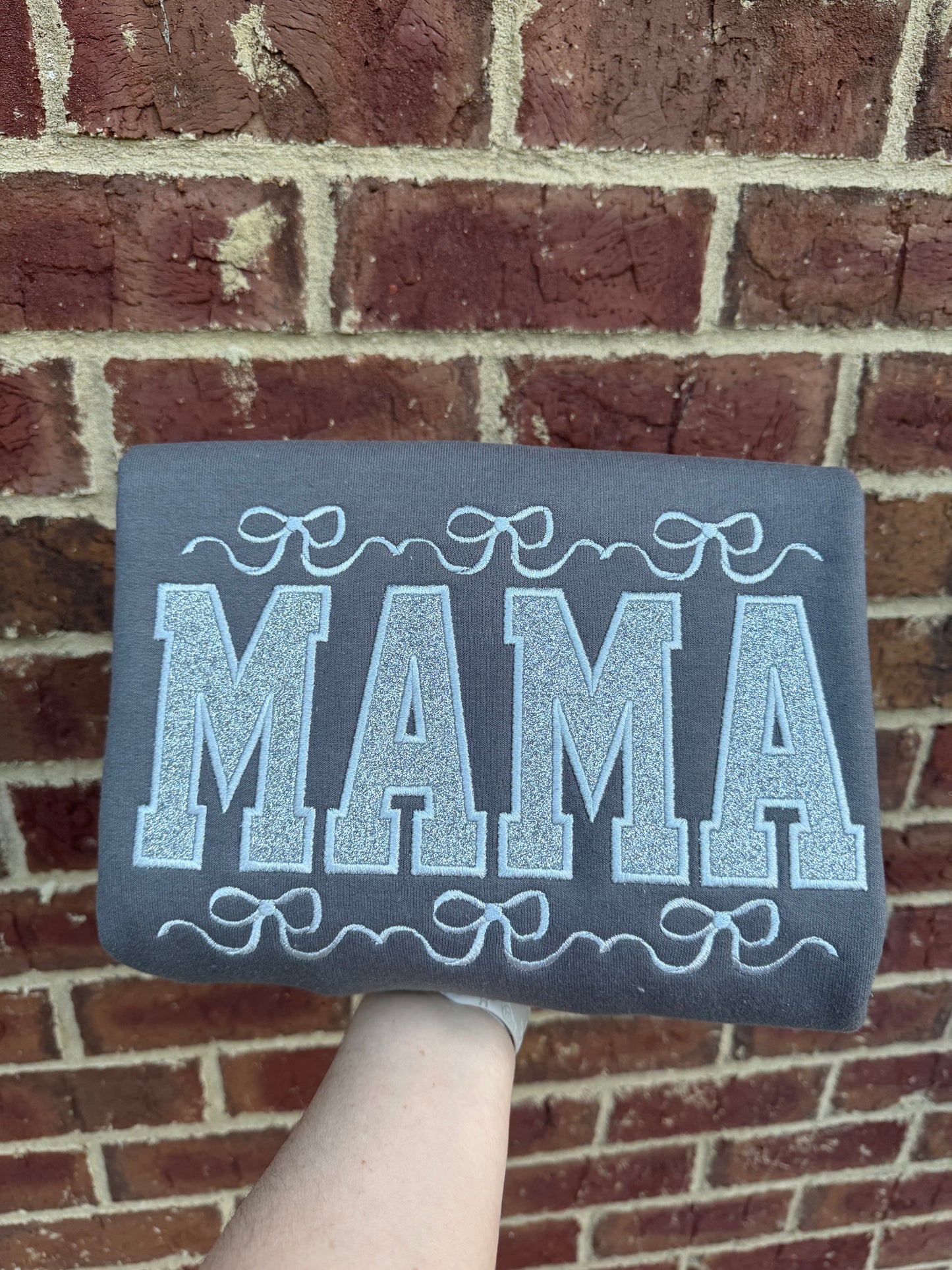 MAMA Appliqué Crewneck Sweatshirt - Charcoal