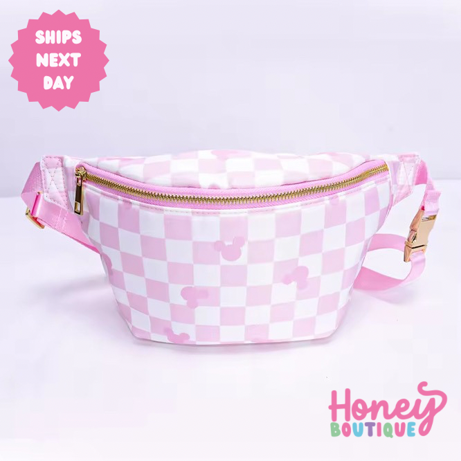 Hidden Mouse Magical Checkered LARGE Fanny Pack