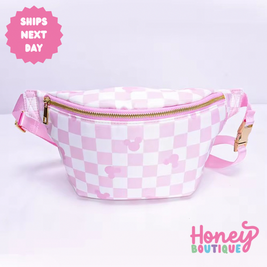 Hidden Mouse Magical Checkered LARGE Fanny Pack