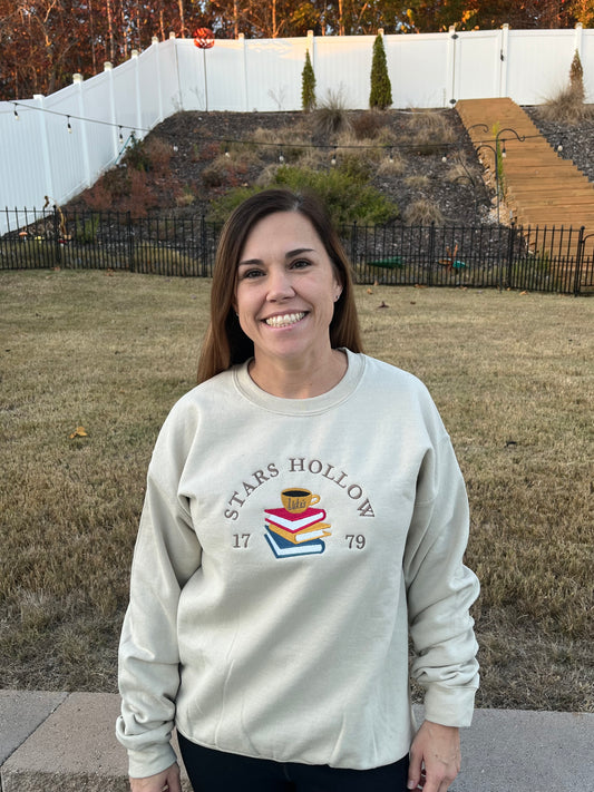 Stars Hollow Books Embroidered Sweatshirt