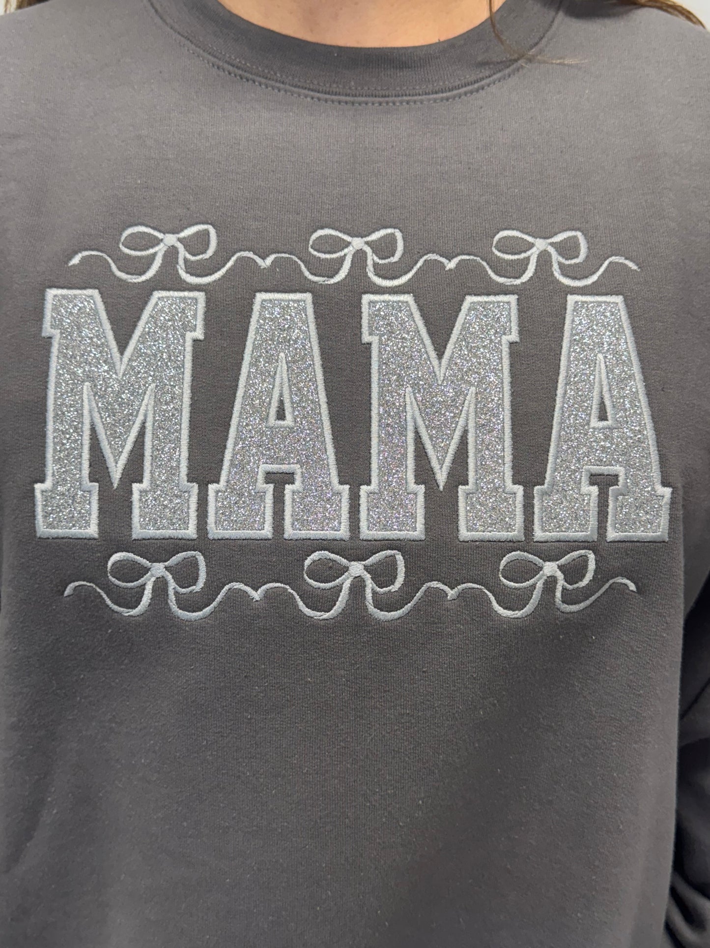 MAMA Appliqué Crewneck Sweatshirt - Charcoal