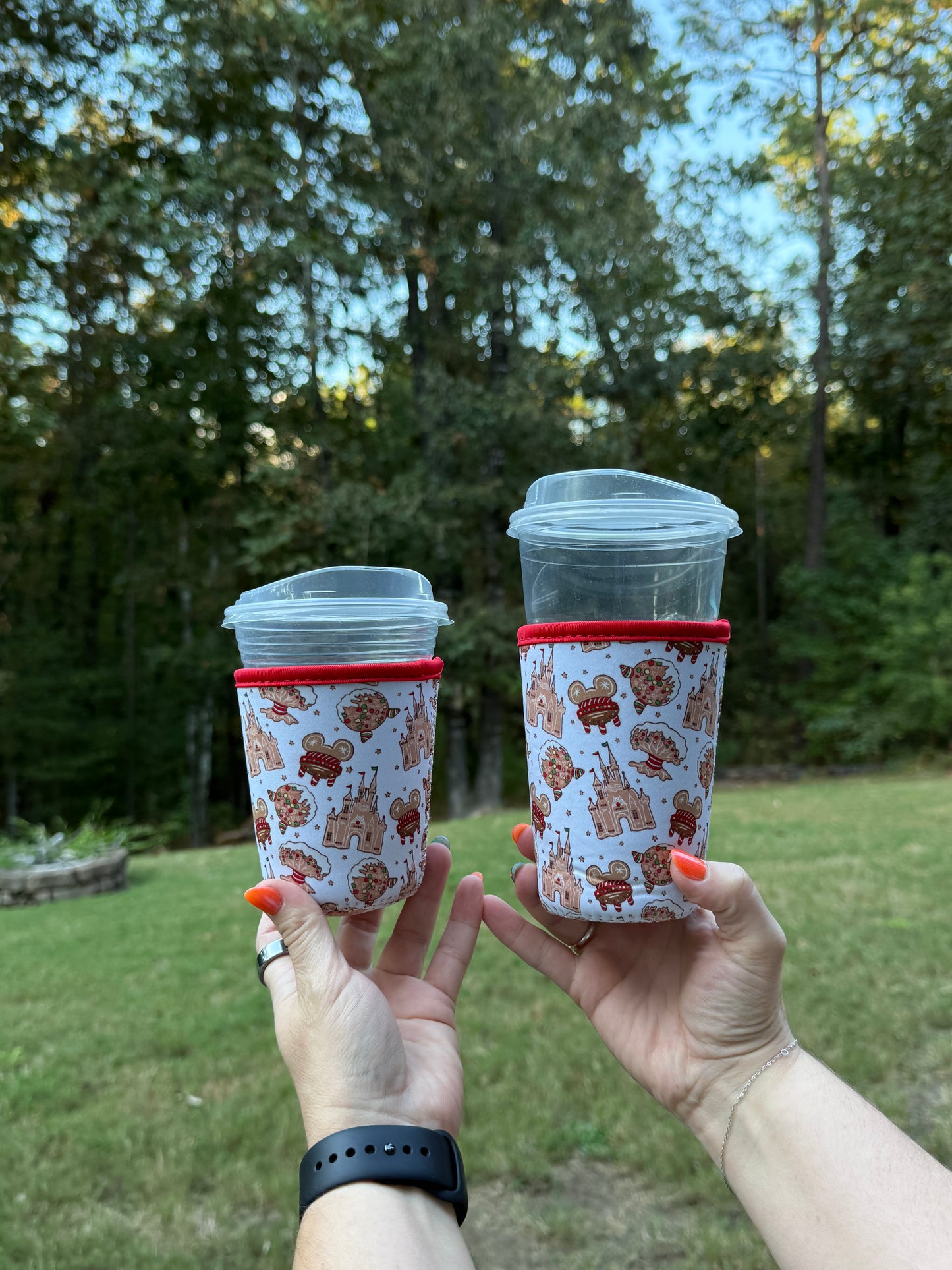 Magical Gingerbread Park Icons Coffee Sleeves