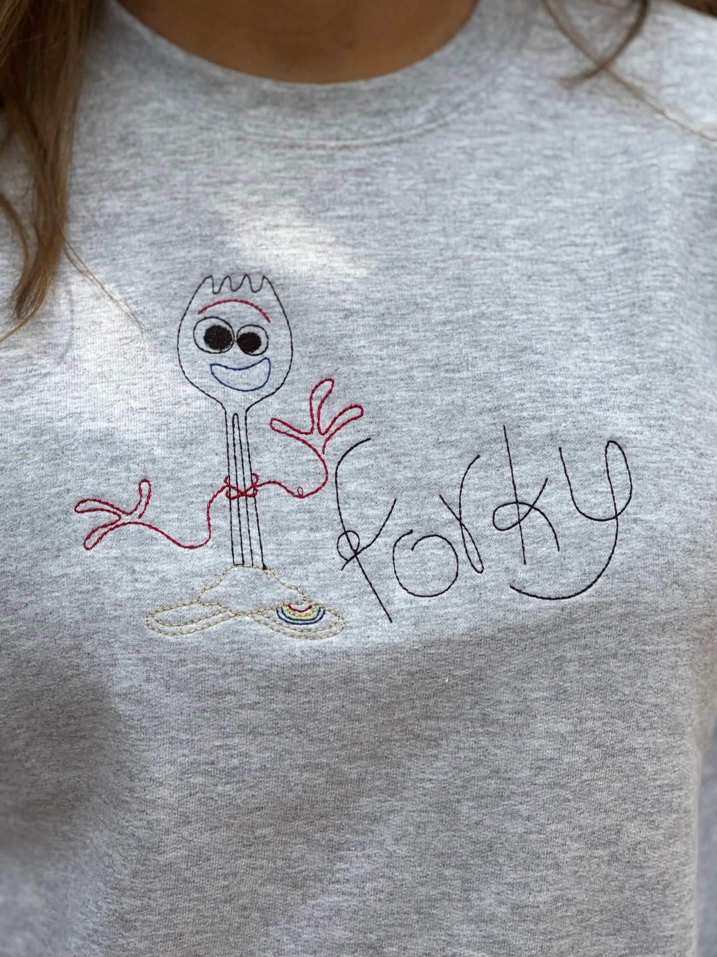 Forky Embroidered Crewneck Sweatshirt
