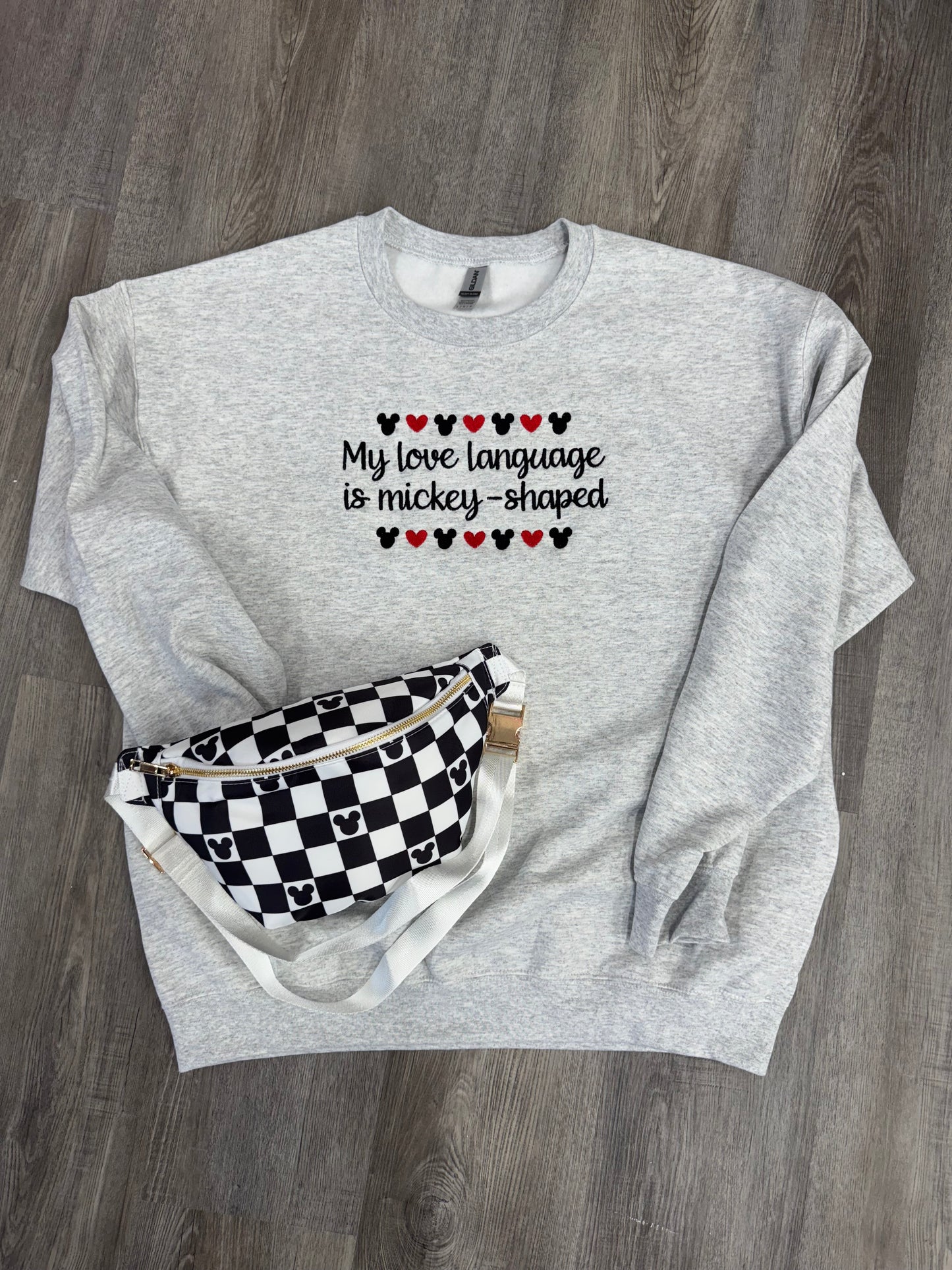 My Love Language is Mickey-Shaped Embroidered Sweatshirt