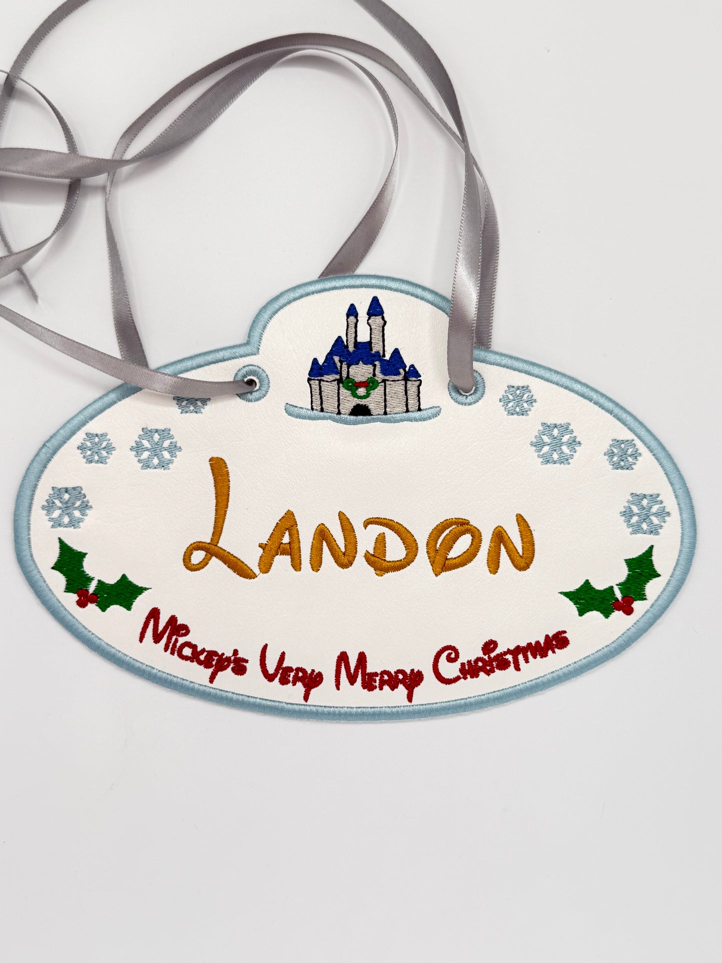 Christmas Personalized Embroidered Stroller Tag