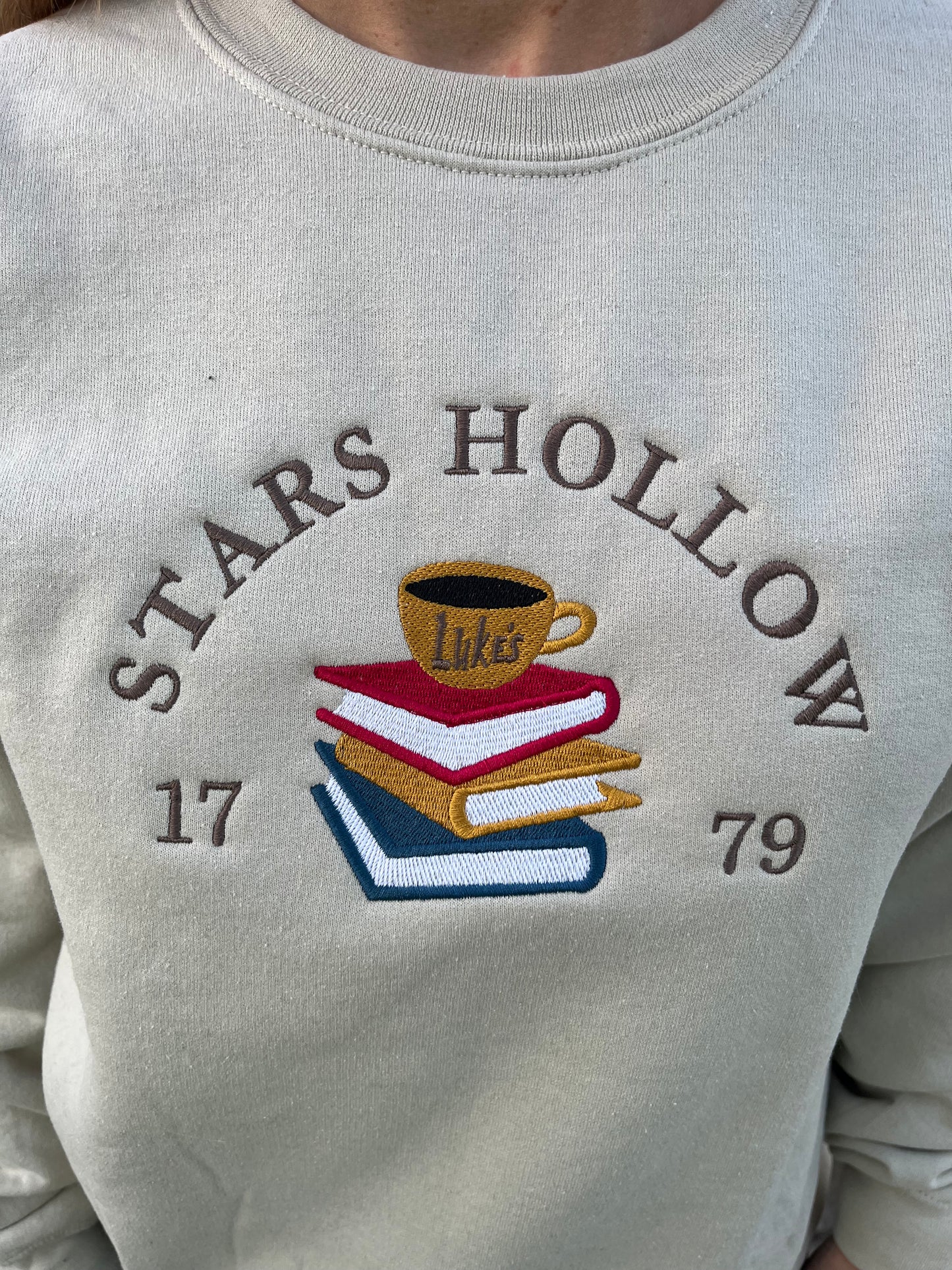 Stars Hollow Books Embroidered Sweatshirt