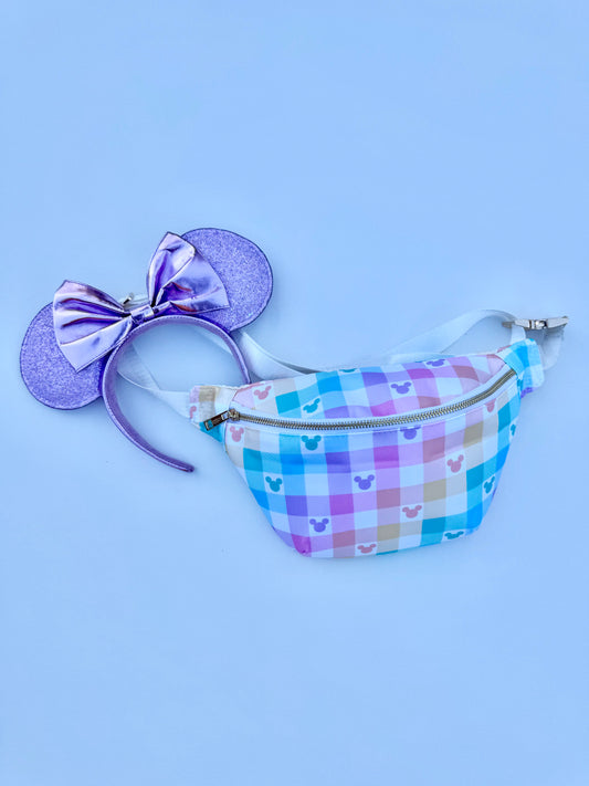 Pastel Magical Mouse Checkered LARGE Fanny Pack