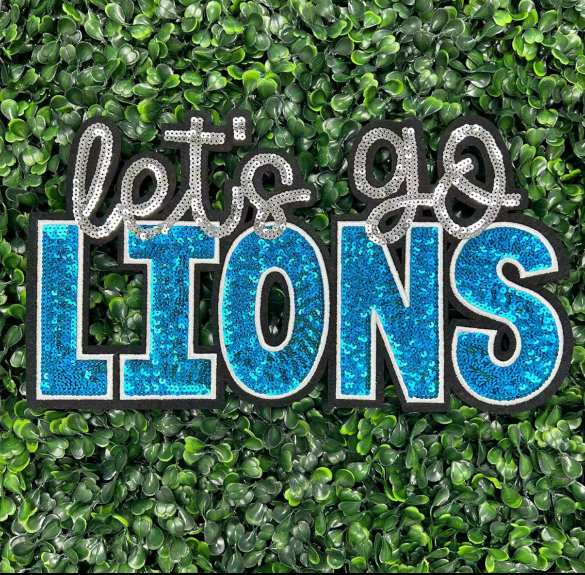 Let's Go Lions Sequin Patch Sweatshirt