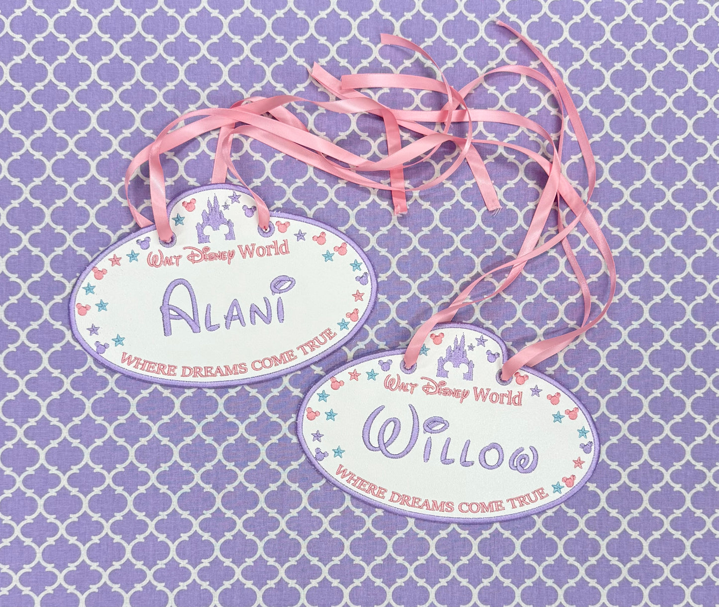 Personalized Magical World Embroidered Stroller Tag