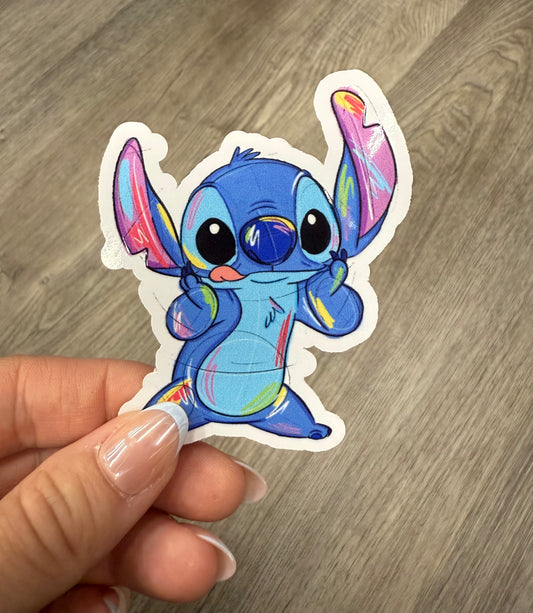 Blue Alien Sketch Sticker