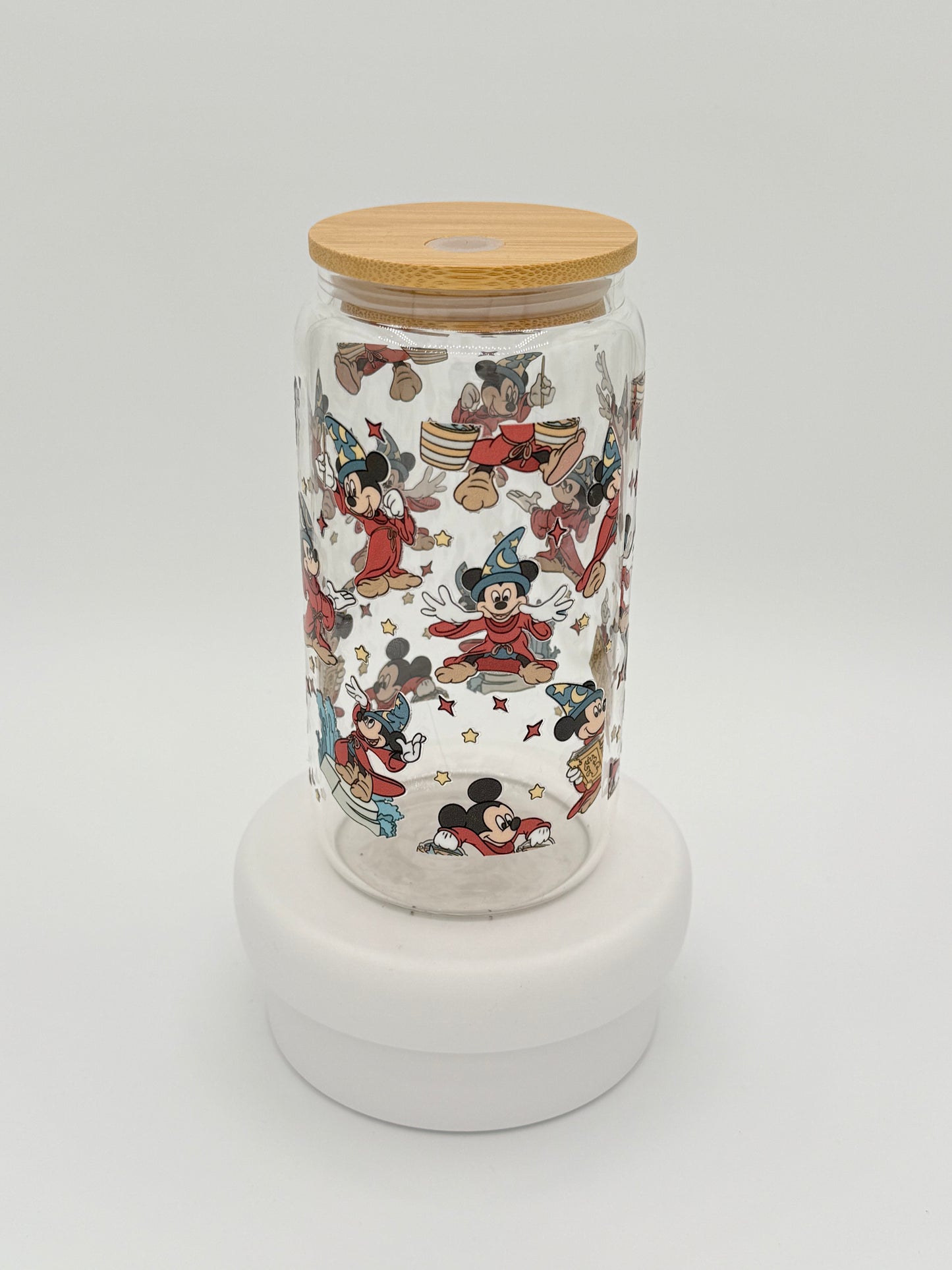 Sorcerer Mouse Wrap Bold Colors 16oz Glass Cup