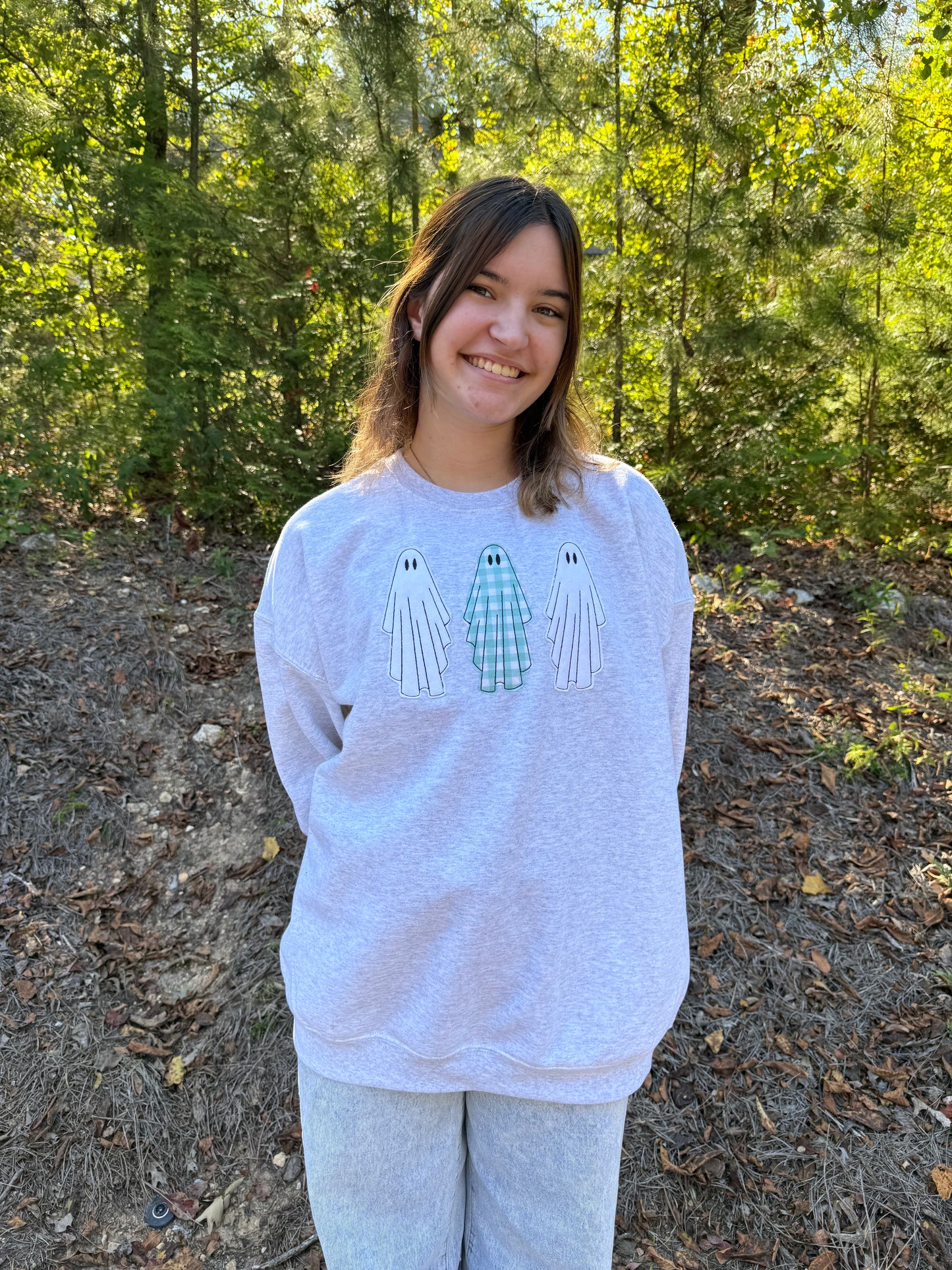 Ghost Trio Applique Embroidered Sweatshirt
