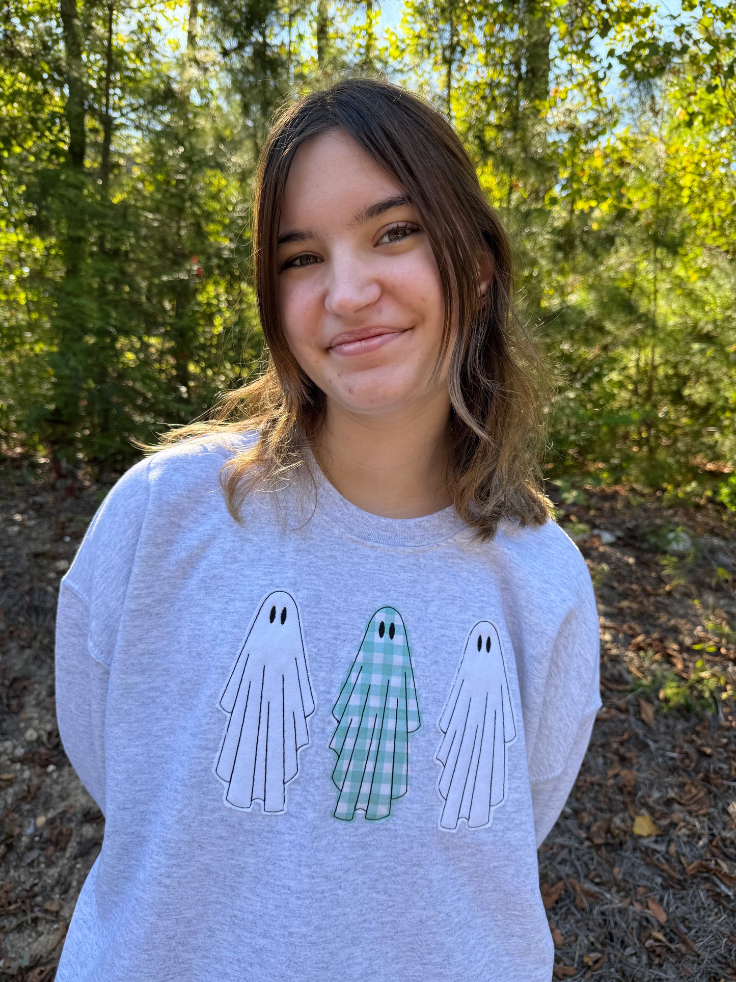 Ghost Trio Applique Embroidered Sweatshirt