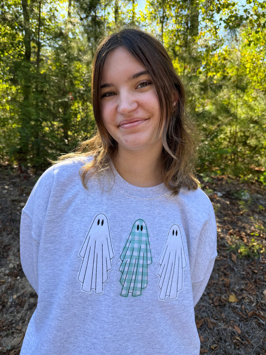 Ghost Trio Applique Embroidered Sweatshirt