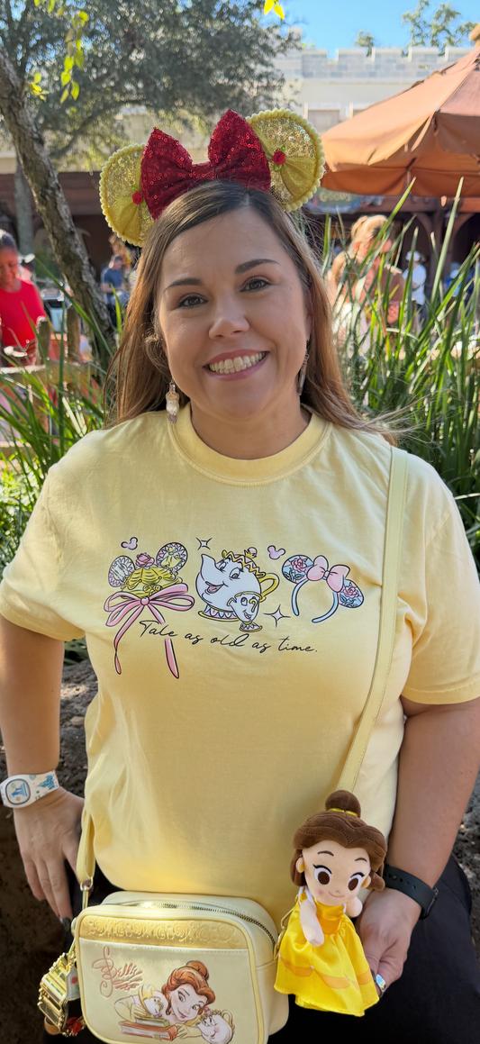 Belle - Take as Old as Time Headbands Comfort Colors Shirt