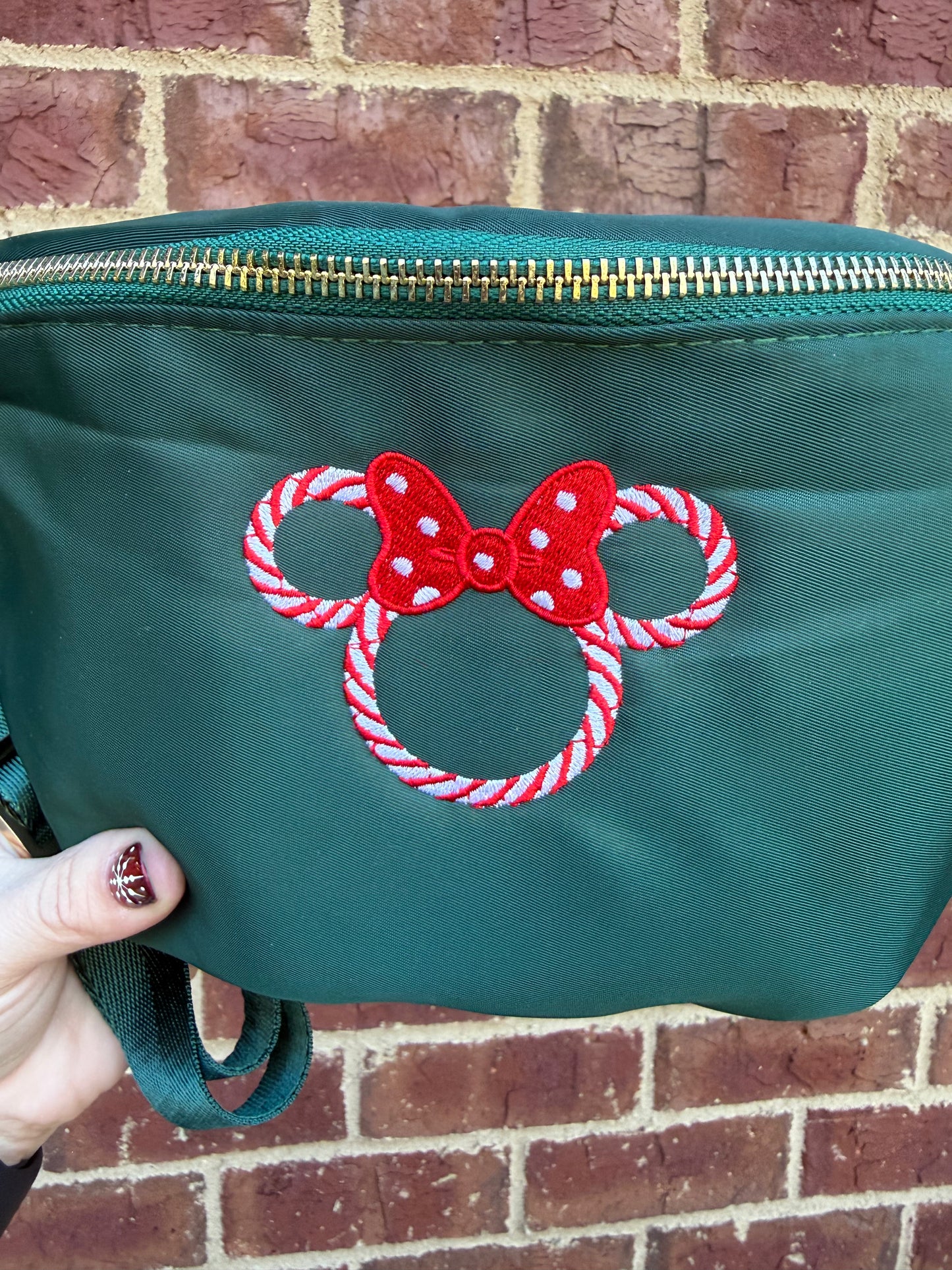 Peppermint Mouse Large Embroidered Fanny Pack