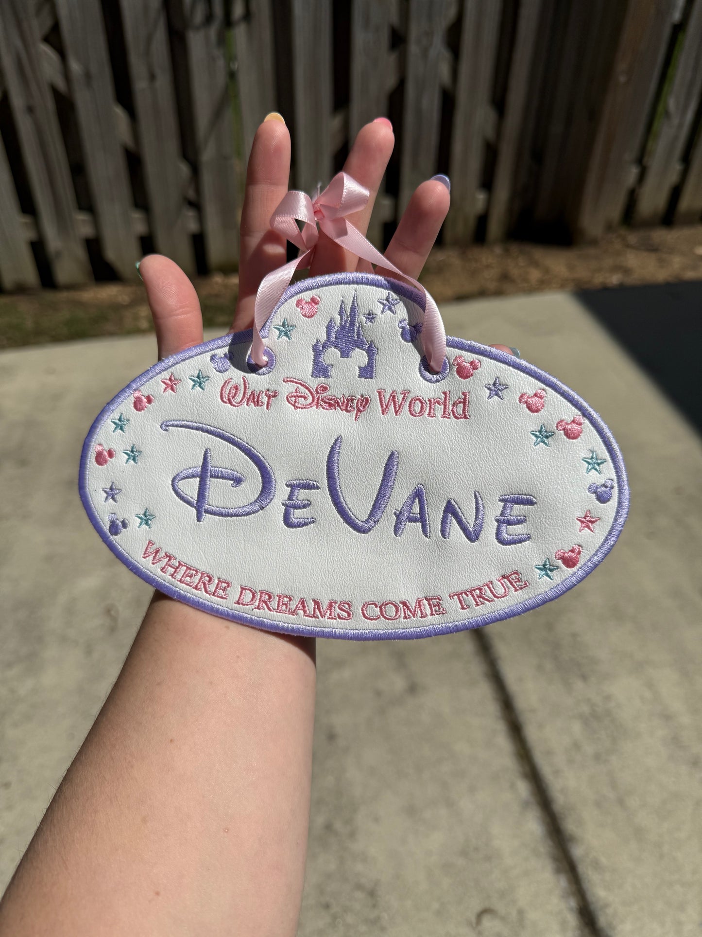 Personalized Magical World Embroidered Stroller Tag