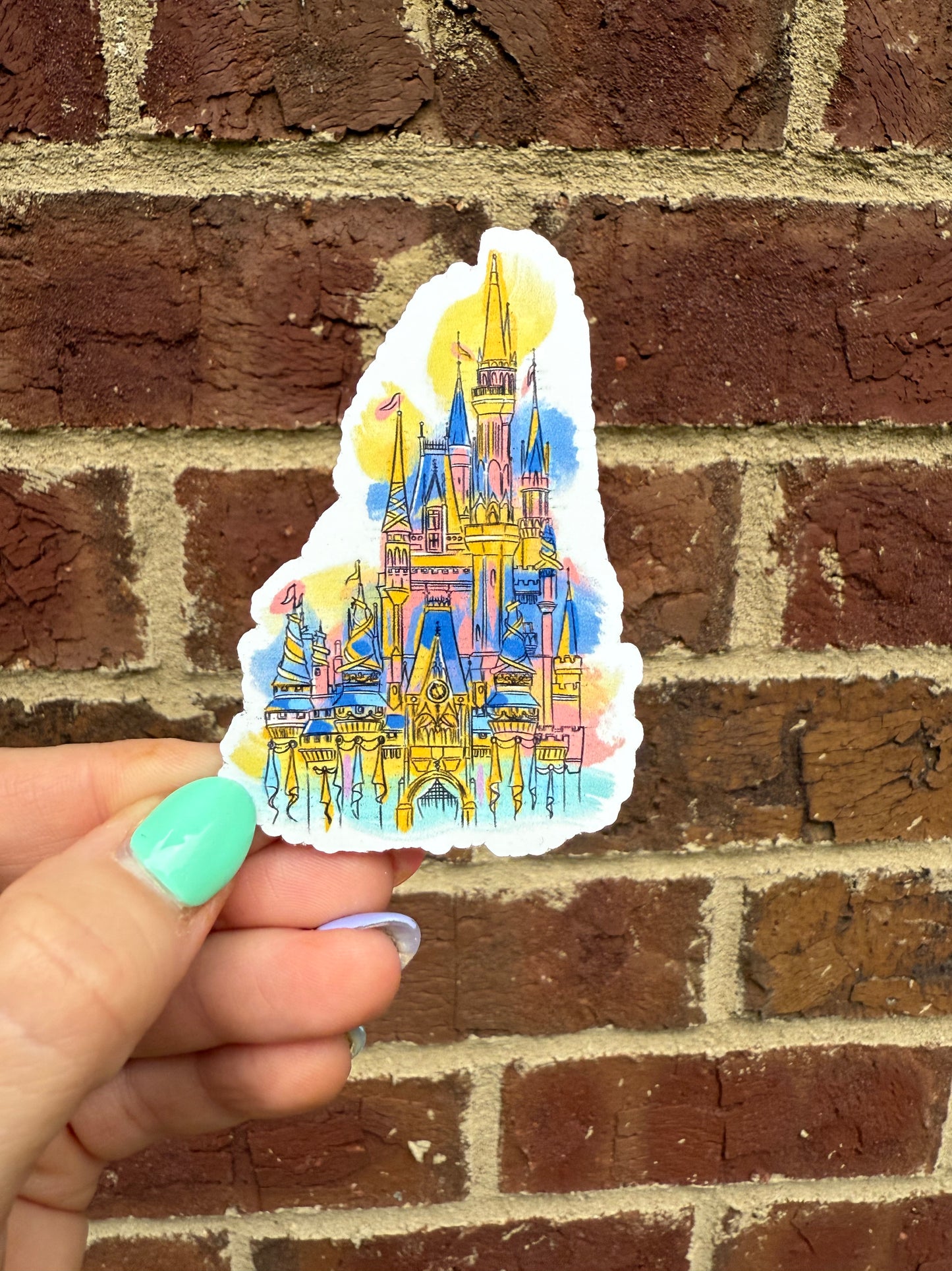 Water Color Castle Sticker