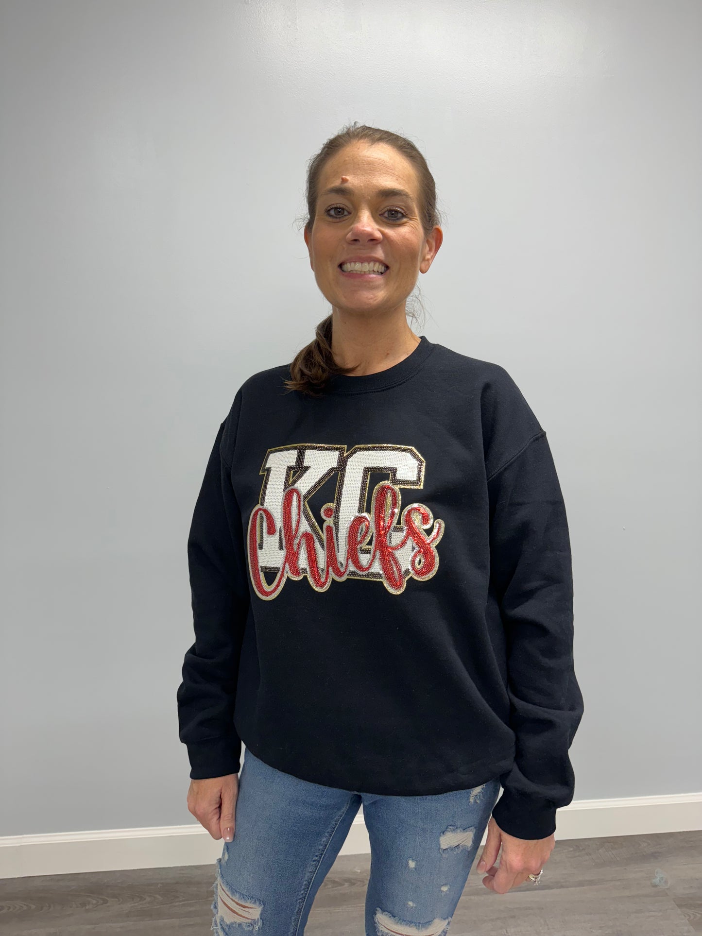 KC Chiefs Sequin Patch Sweatshirt