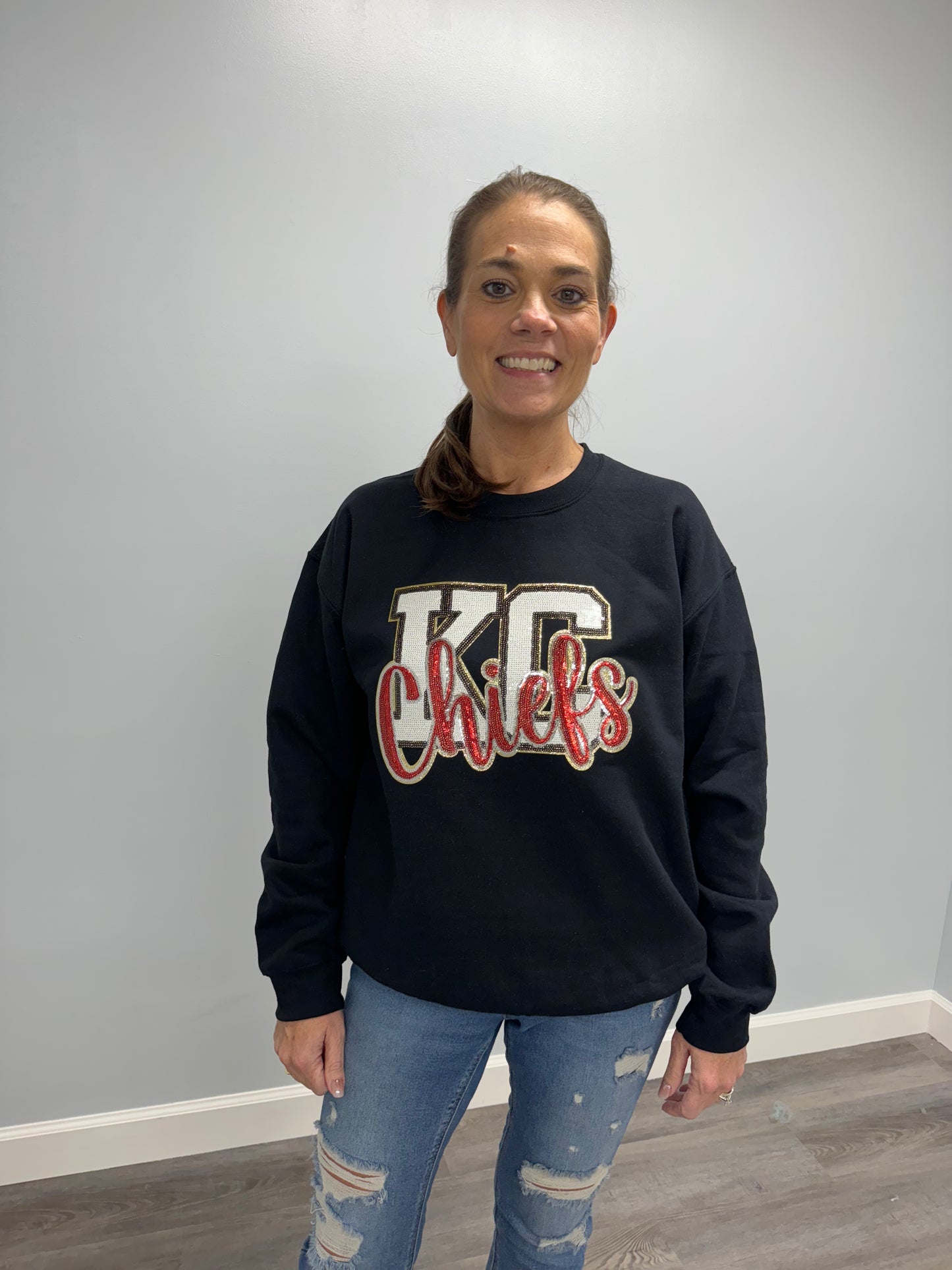 KC Chiefs Sequin Patch Sweatshirt