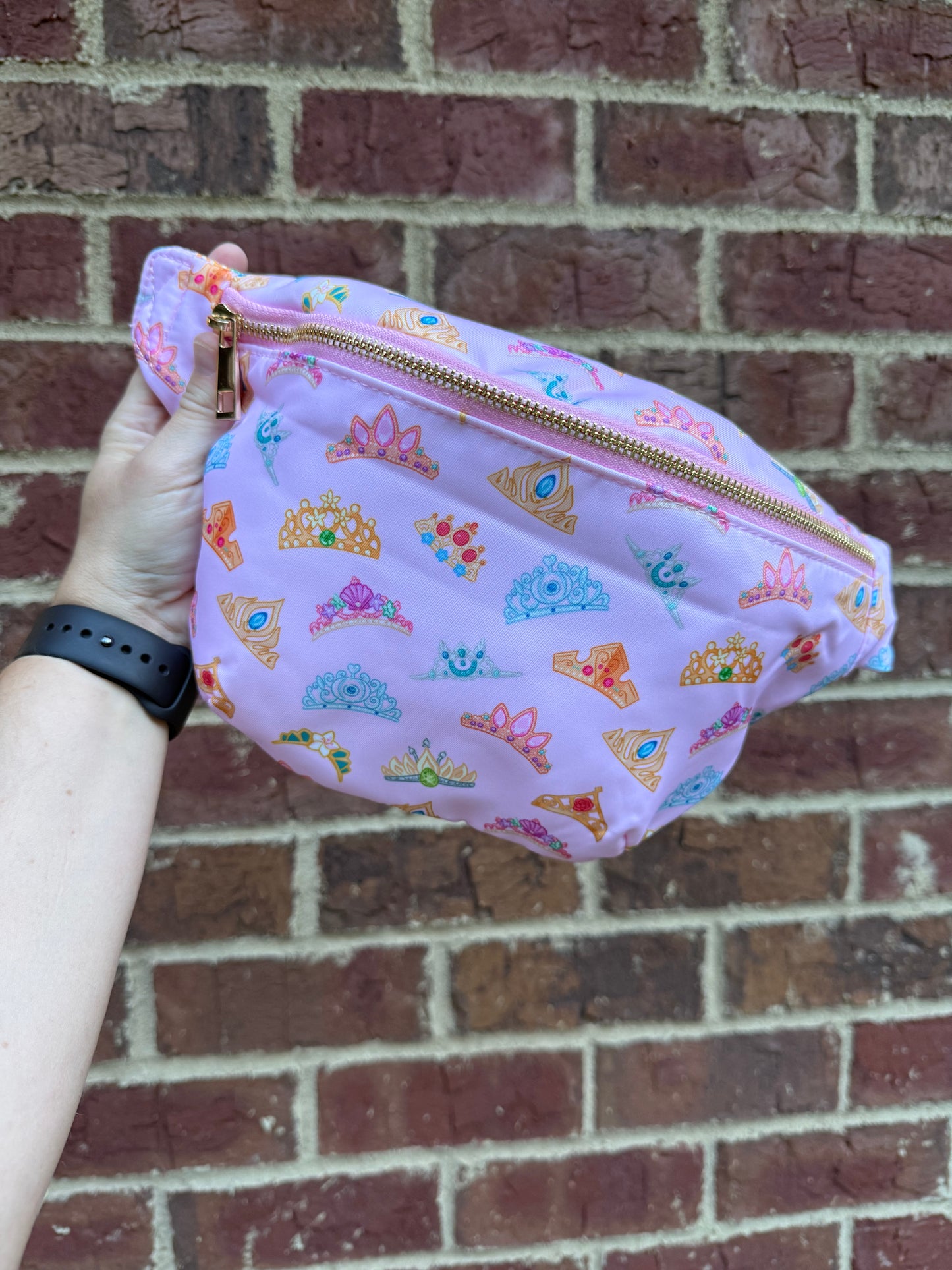 Princess Crowns LARGE Nylon Fanny Pack