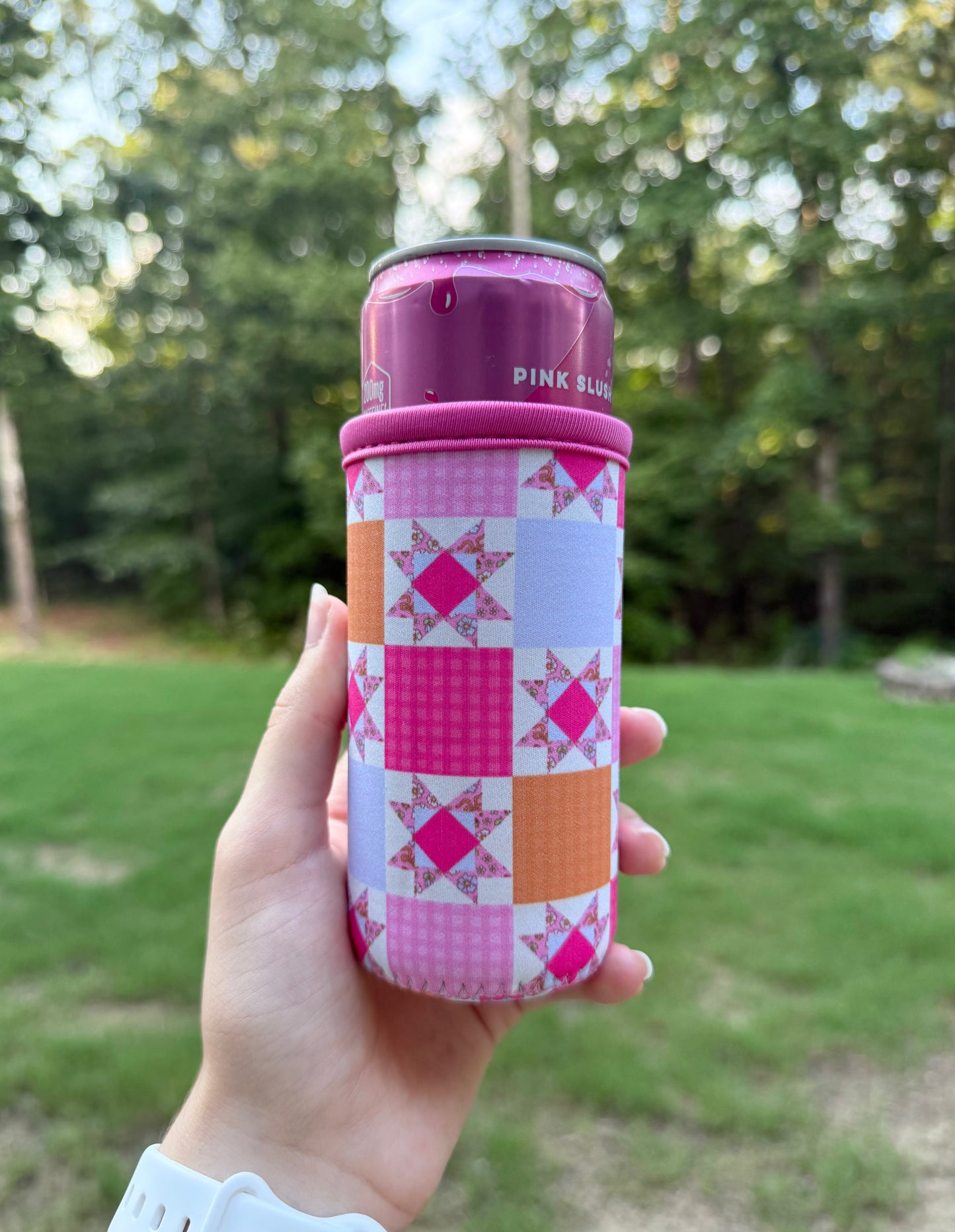 Vintage Quilt SLIM Can Drink Sleeves