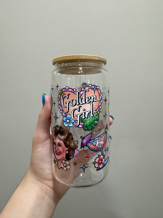 Golden Girls 16oz Glass Cup or Frosted Mug