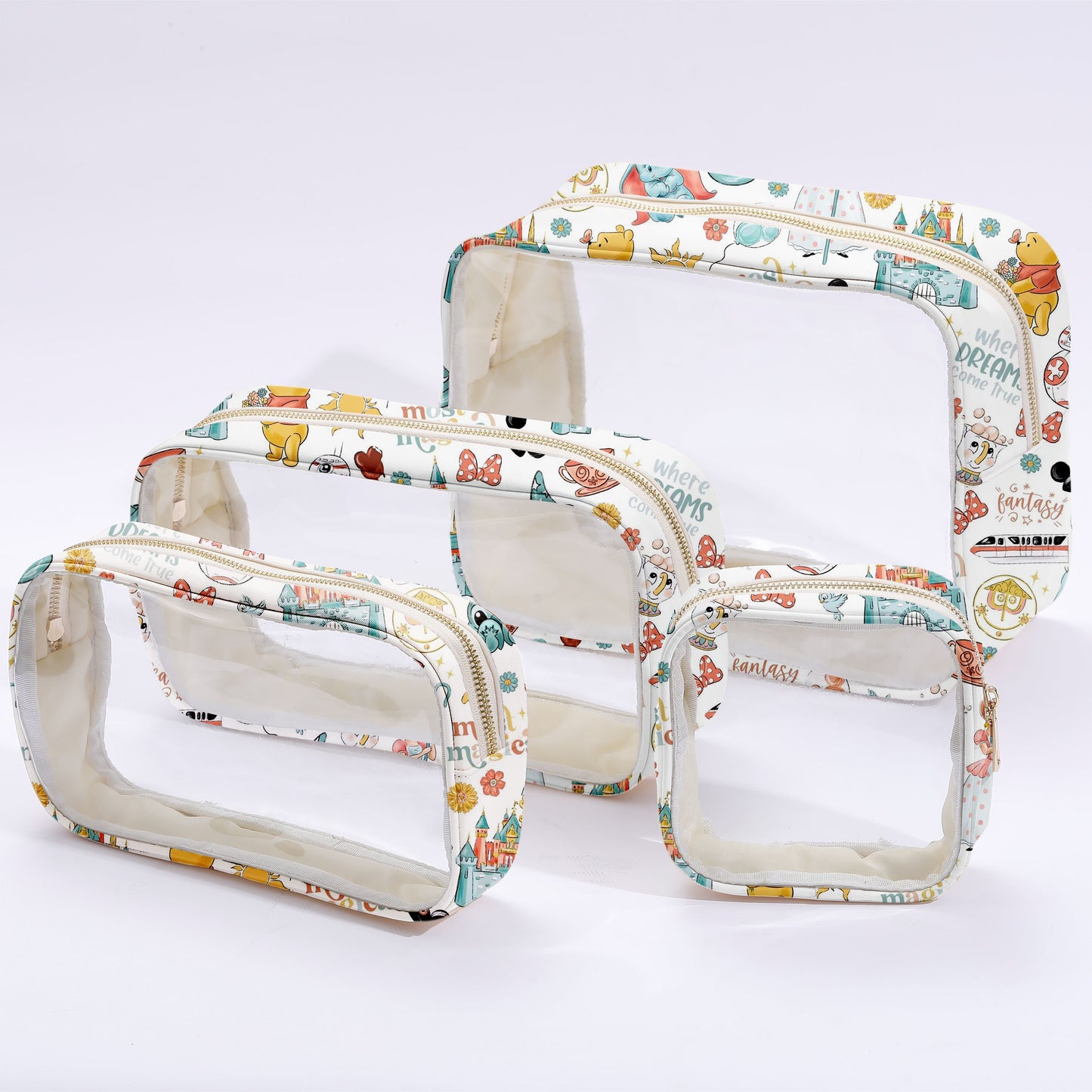 Magical Characters Clear Cosmetic Bags