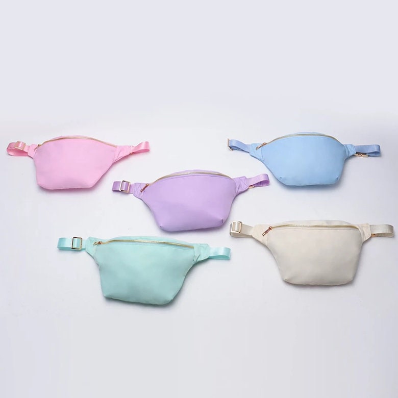 LARGE Nylon Fanny Pack, Chenille Patches, Personalized Fanny Pack Bag, Nylon Large Fanny