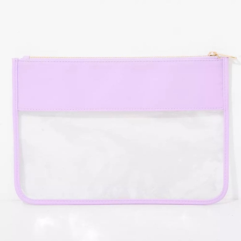 Nylon Clear Pouch with Patches | Nylon Toiletry Bag | Nylon Cosmetic Bag | Snack Bags | Travel Bags