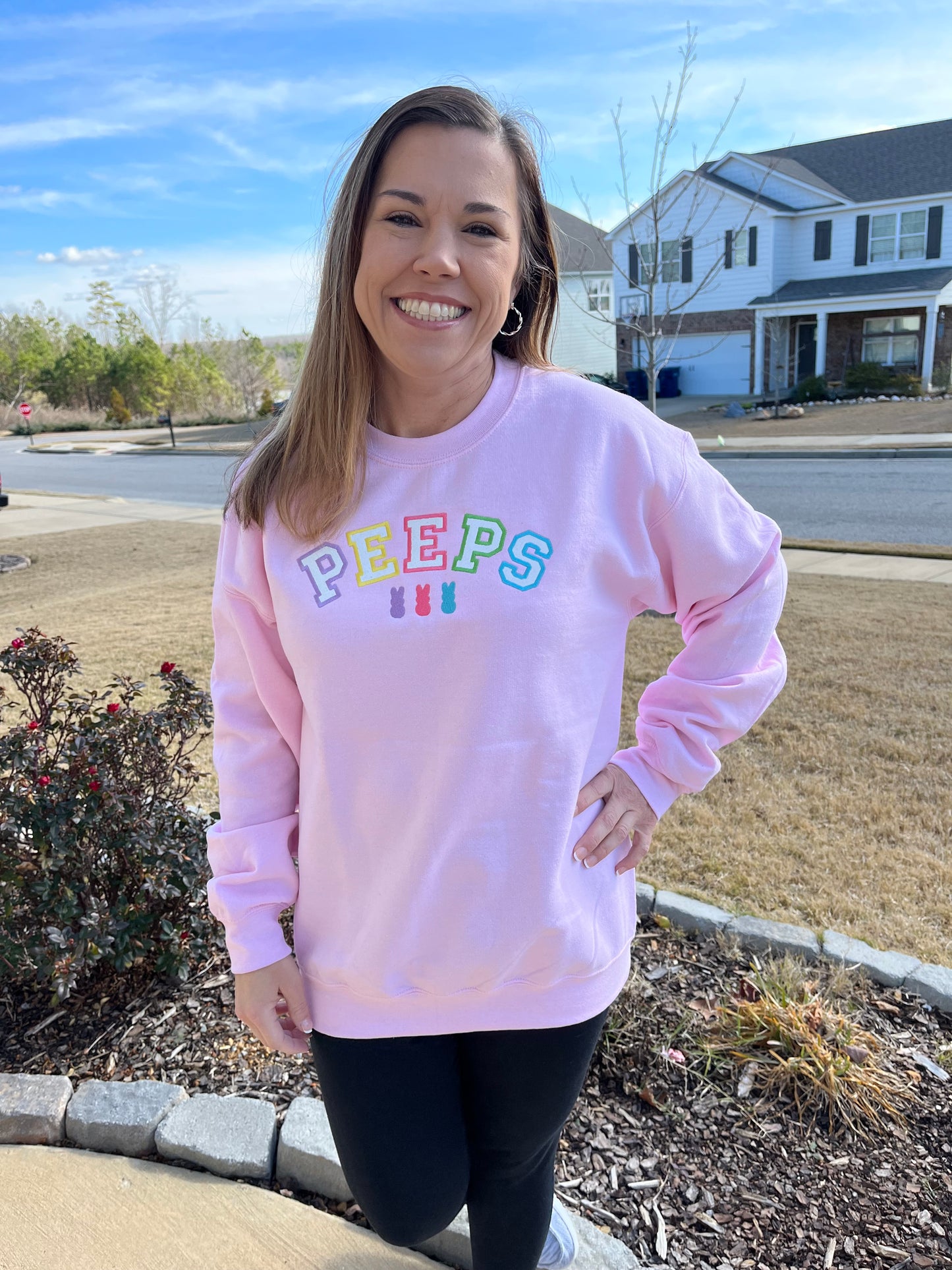 PEEPS Embroidered Applique Crewneck Sweatshirt