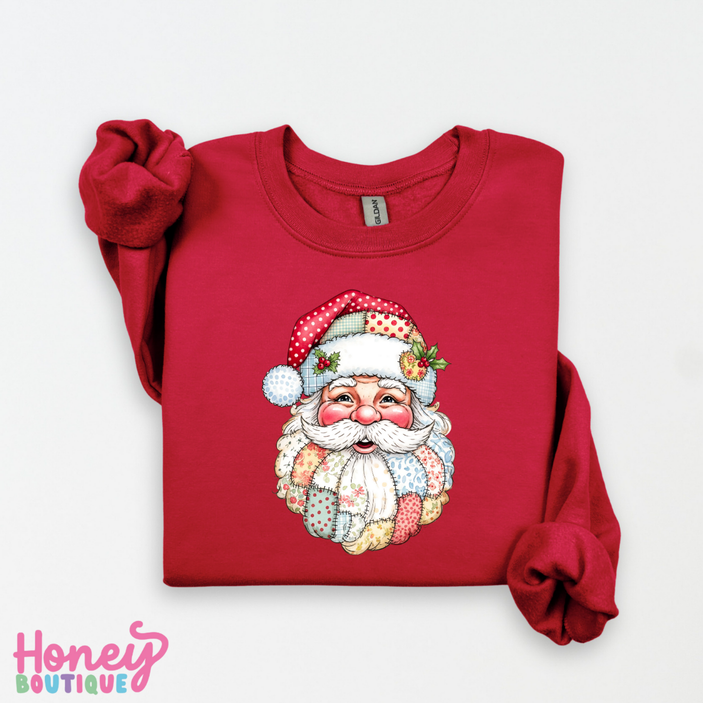 Patchwork Santa Christmas Sweatshirt