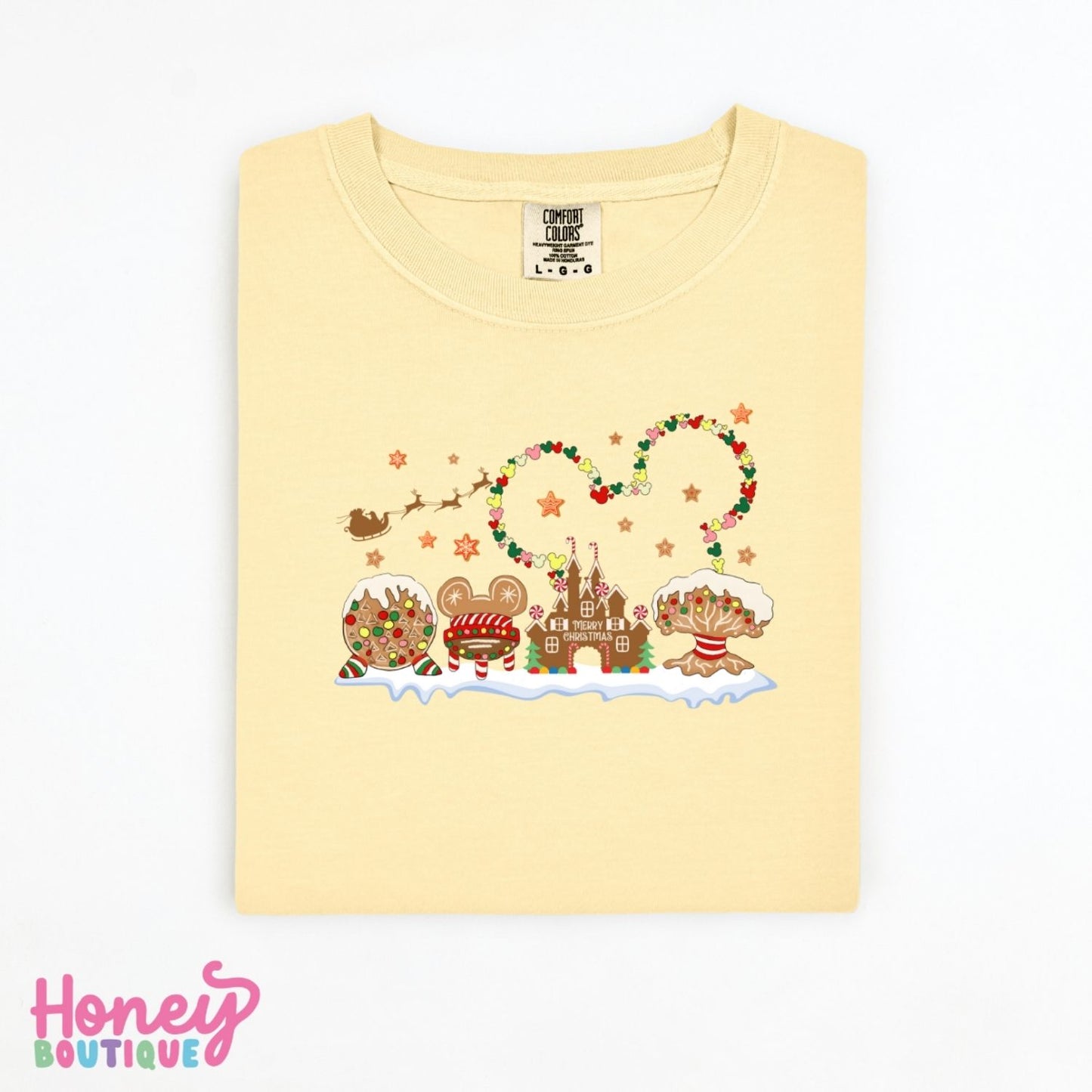 Santa with Park Icons Comfort Colors Shirt