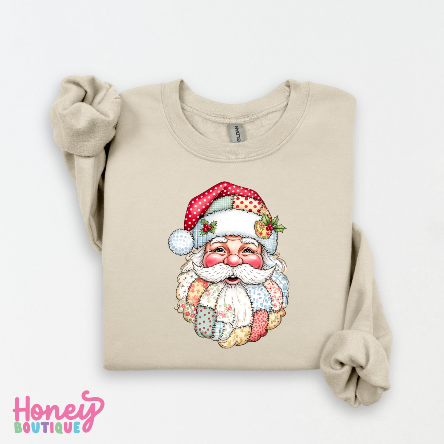 Patchwork Santa Christmas Sweatshirt
