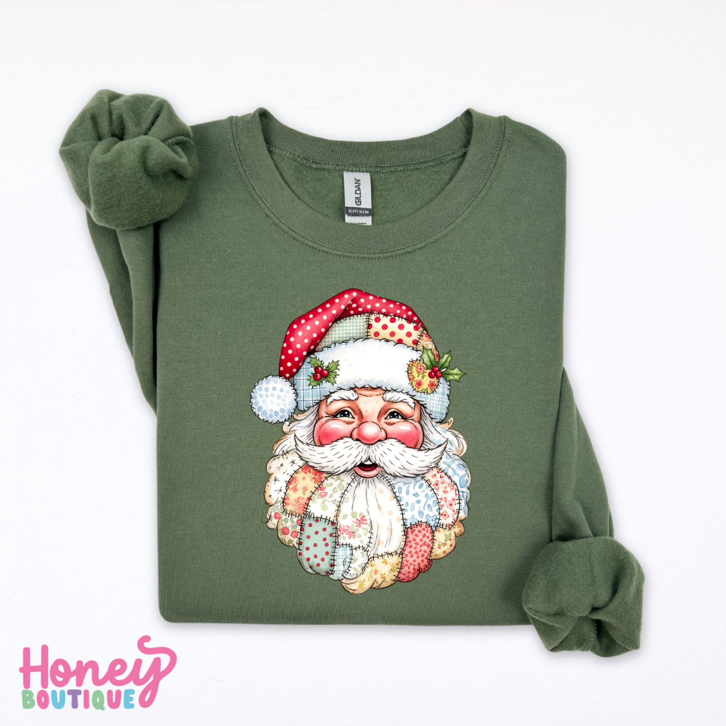 Patchwork Santa Christmas Sweatshirt