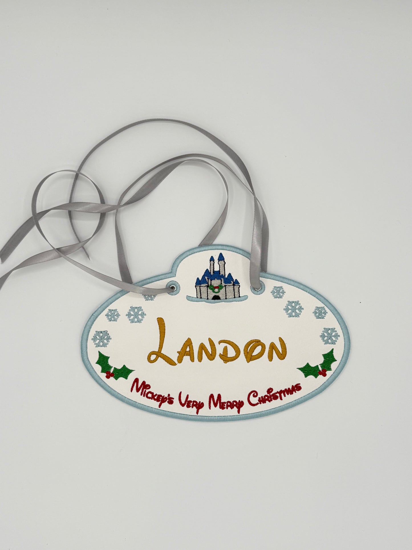 Christmas Personalized Embroidered Stroller Tag