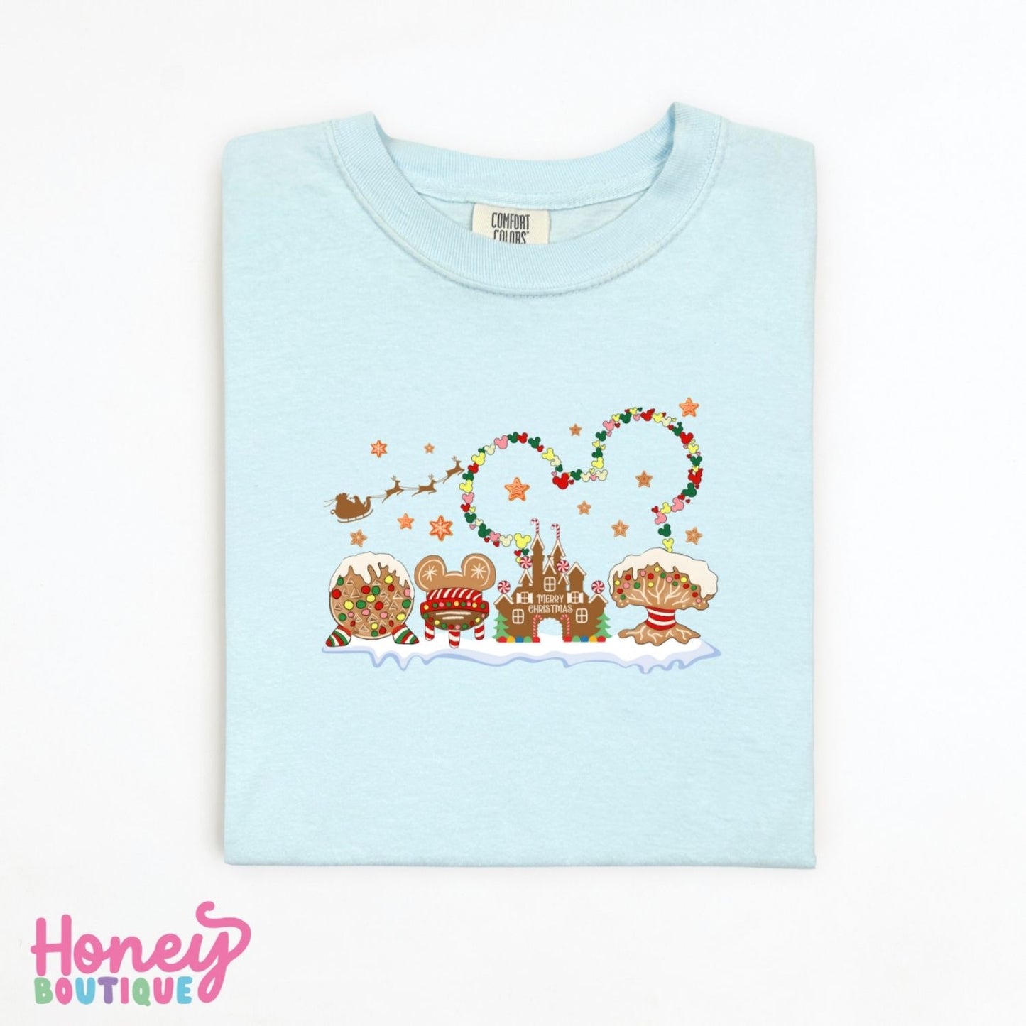 Santa with Park Icons Comfort Colors Shirt