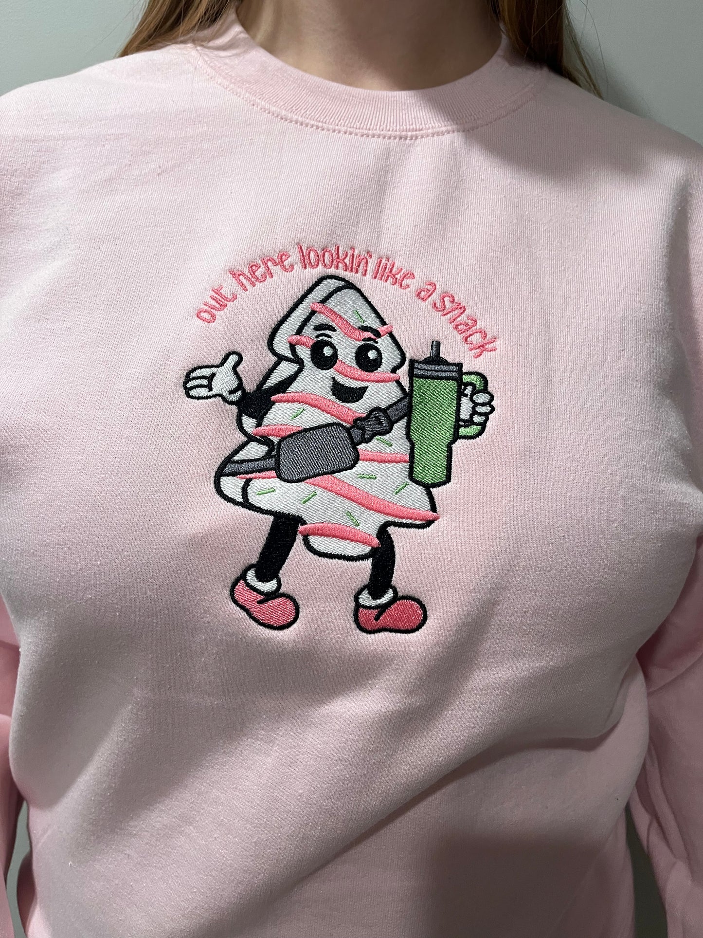 Looking Like A Snack Embroidered Christmas Sweatshirt