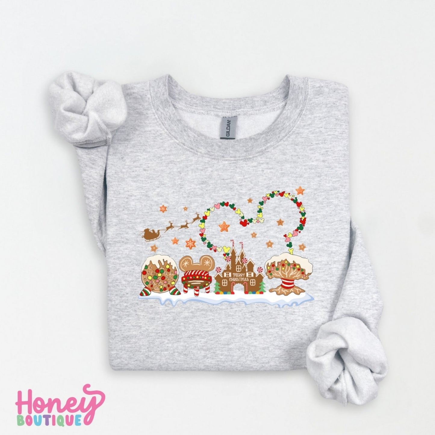 Santa with Park Icons Sweatshirt