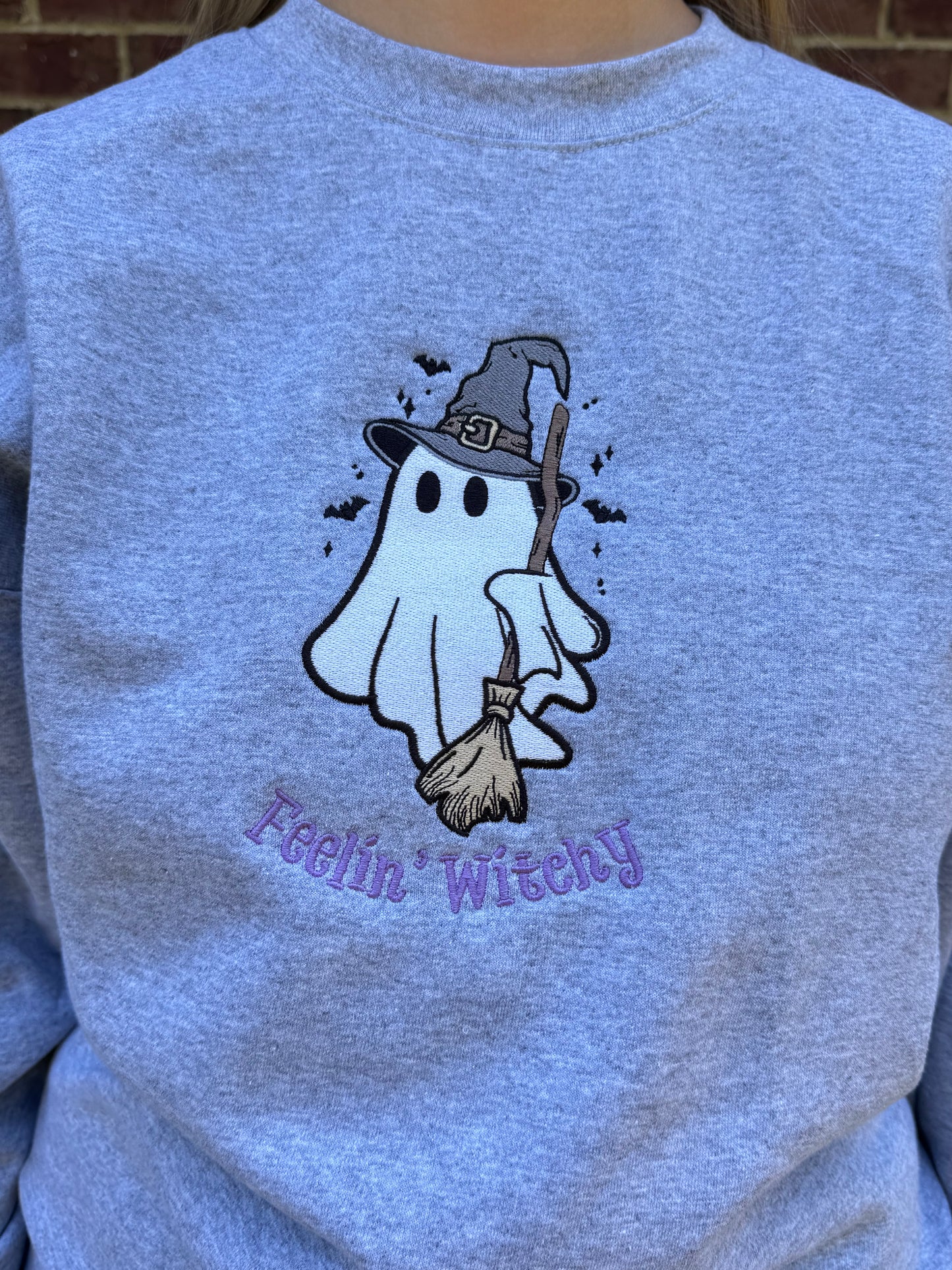 Feelin’ Witchy Embroidered Halloween Sweatshirt