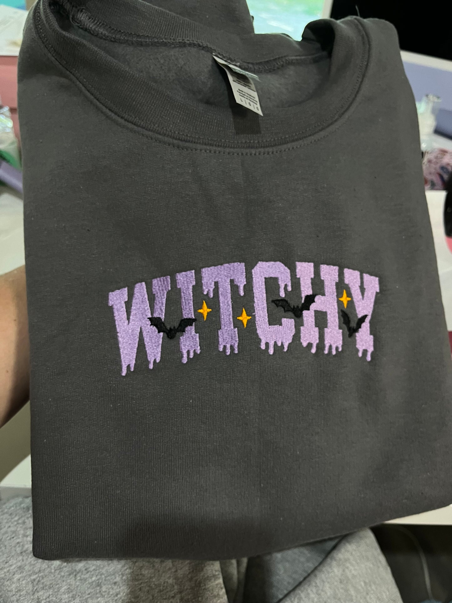 WITCHY Embroidered Halloween Sweatshirt