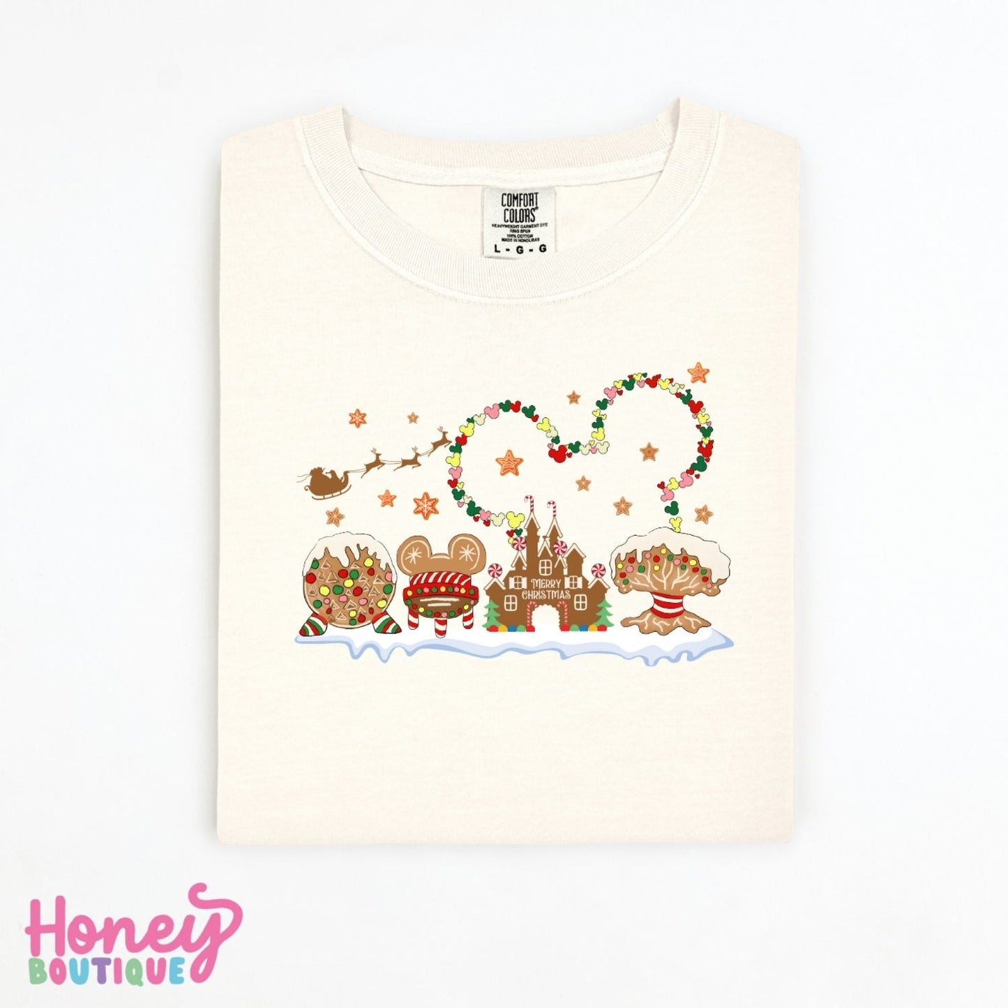 Santa with Park Icons Comfort Colors Shirt