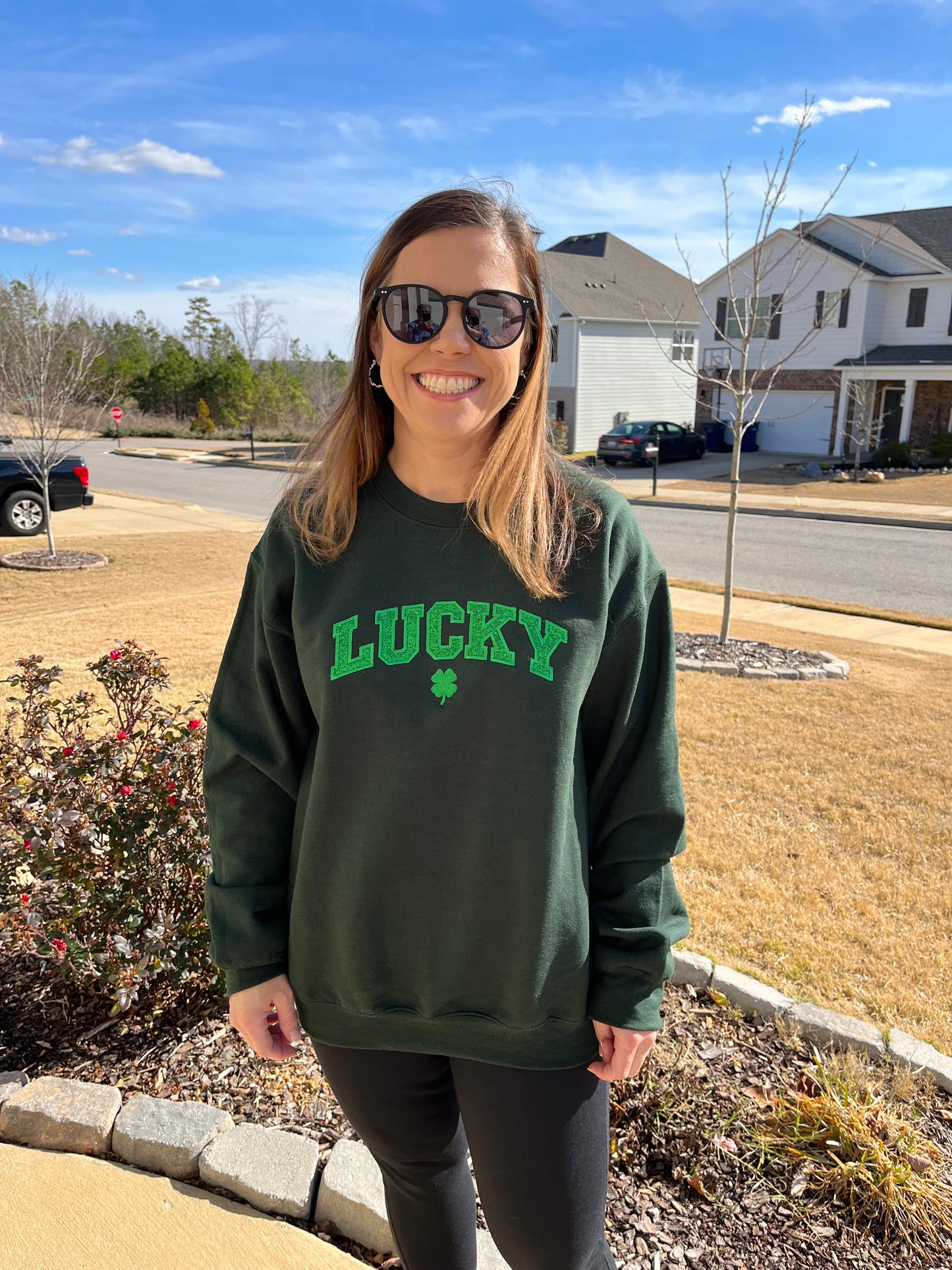 LUCKY Applique Embroidered Sweatshirt