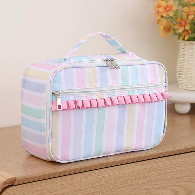 Pastel Striped Backpack or Lunchbox - Personalized with Embroidery