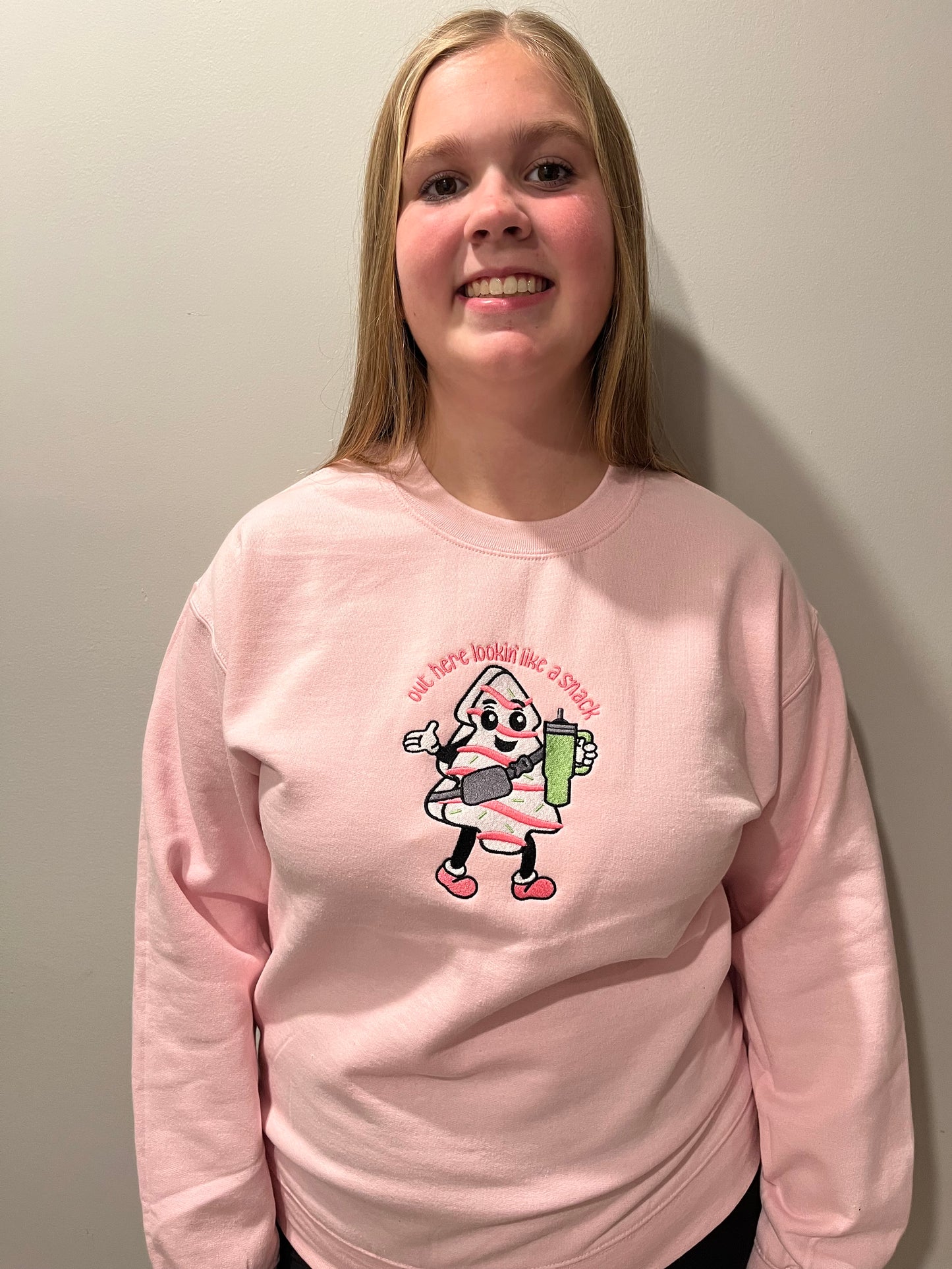 Looking Like A Snack Embroidered Christmas Sweatshirt