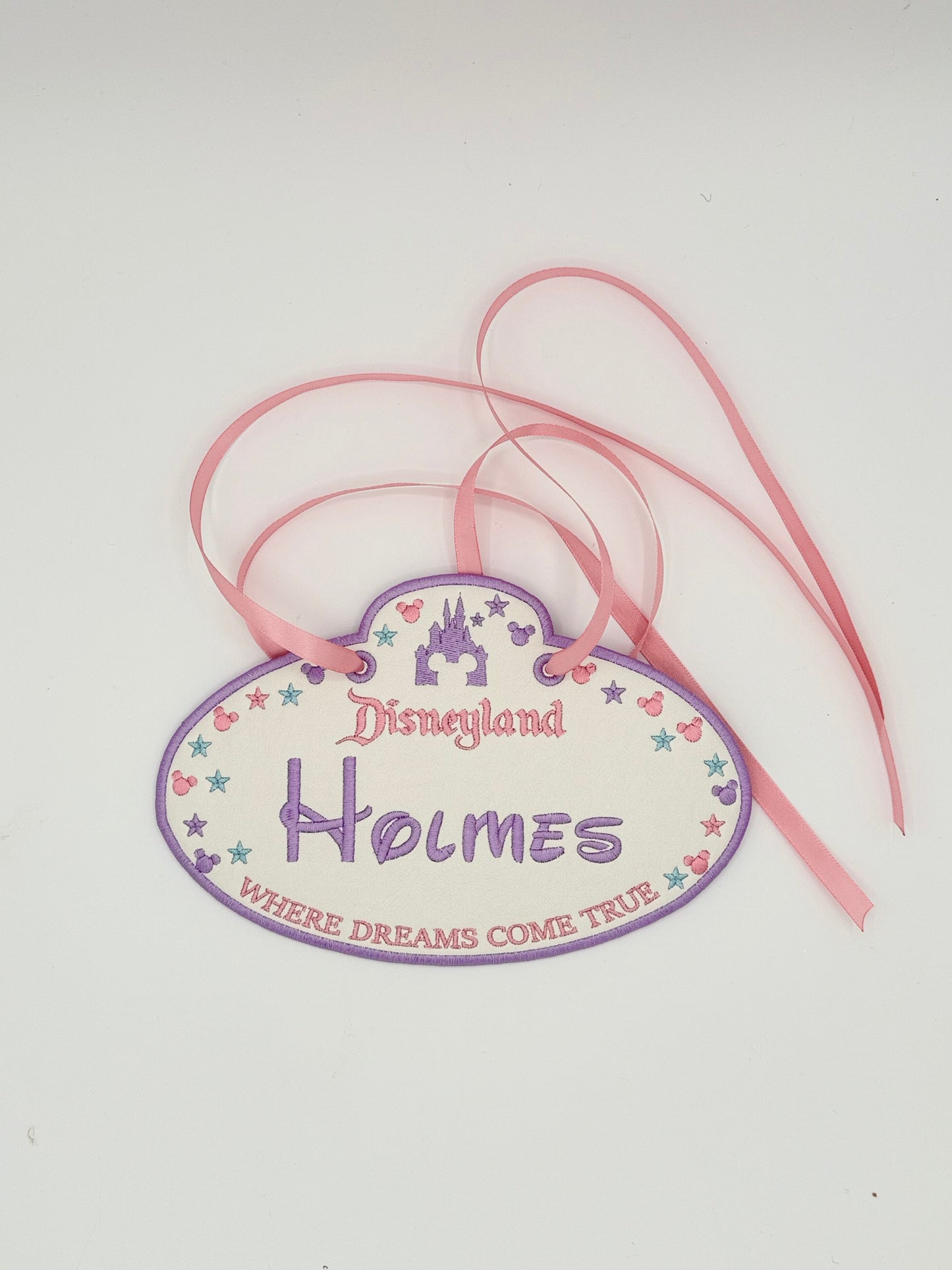 Personalized Magical Land Embroidered Stroller Tag
