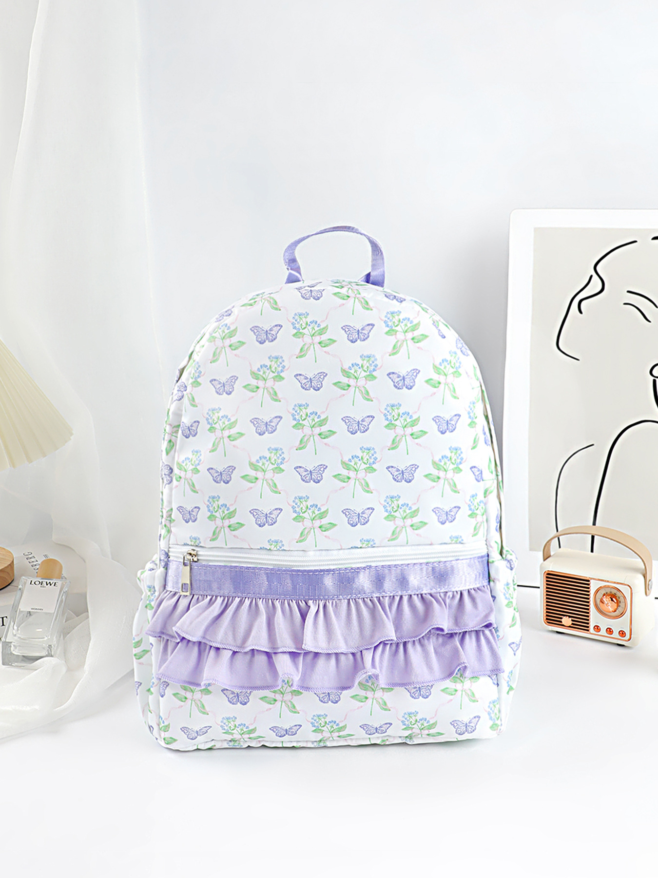 Personalized Ruffle Backpack - Embroidered with Name or Initials