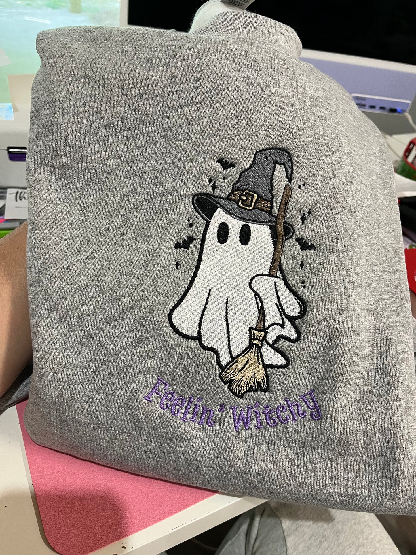 Feelin’ Witchy Embroidered Halloween Sweatshirt