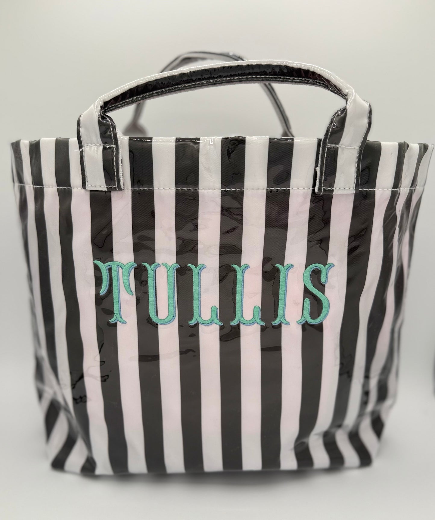 Wipeable Clear PVC Striped Tote Bags